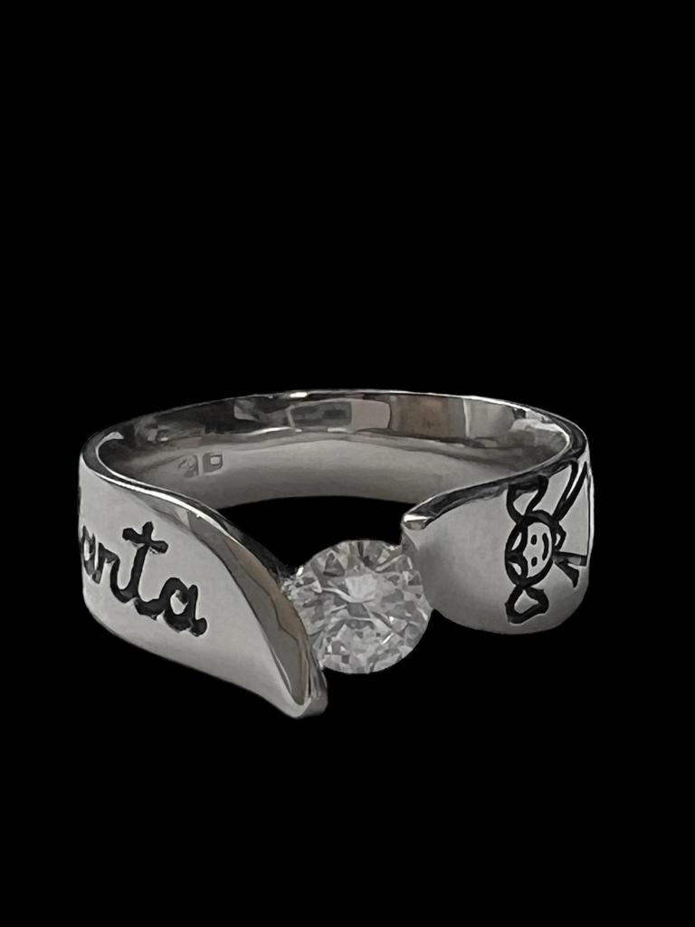 Marta name ring in customizable silver