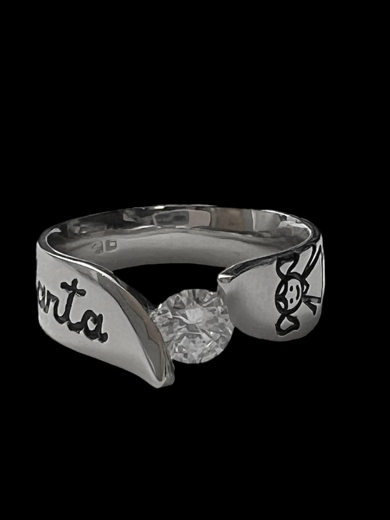 Marta name ring in customizable silver