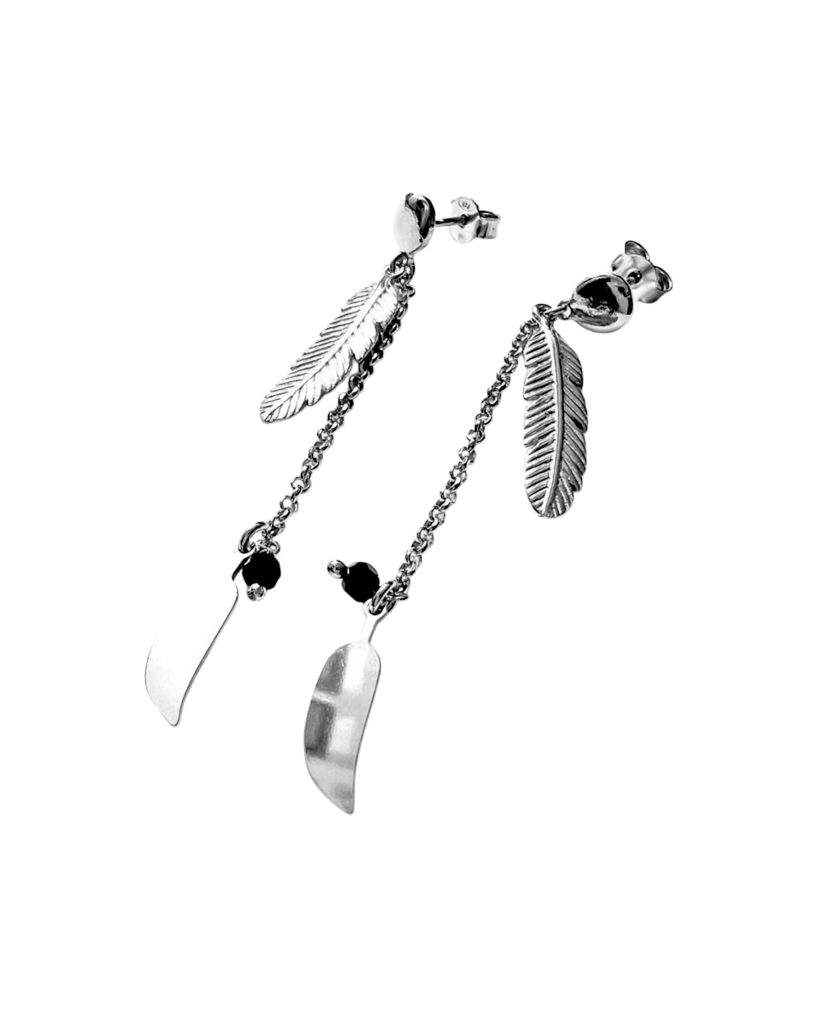 Silver Feather Earrings