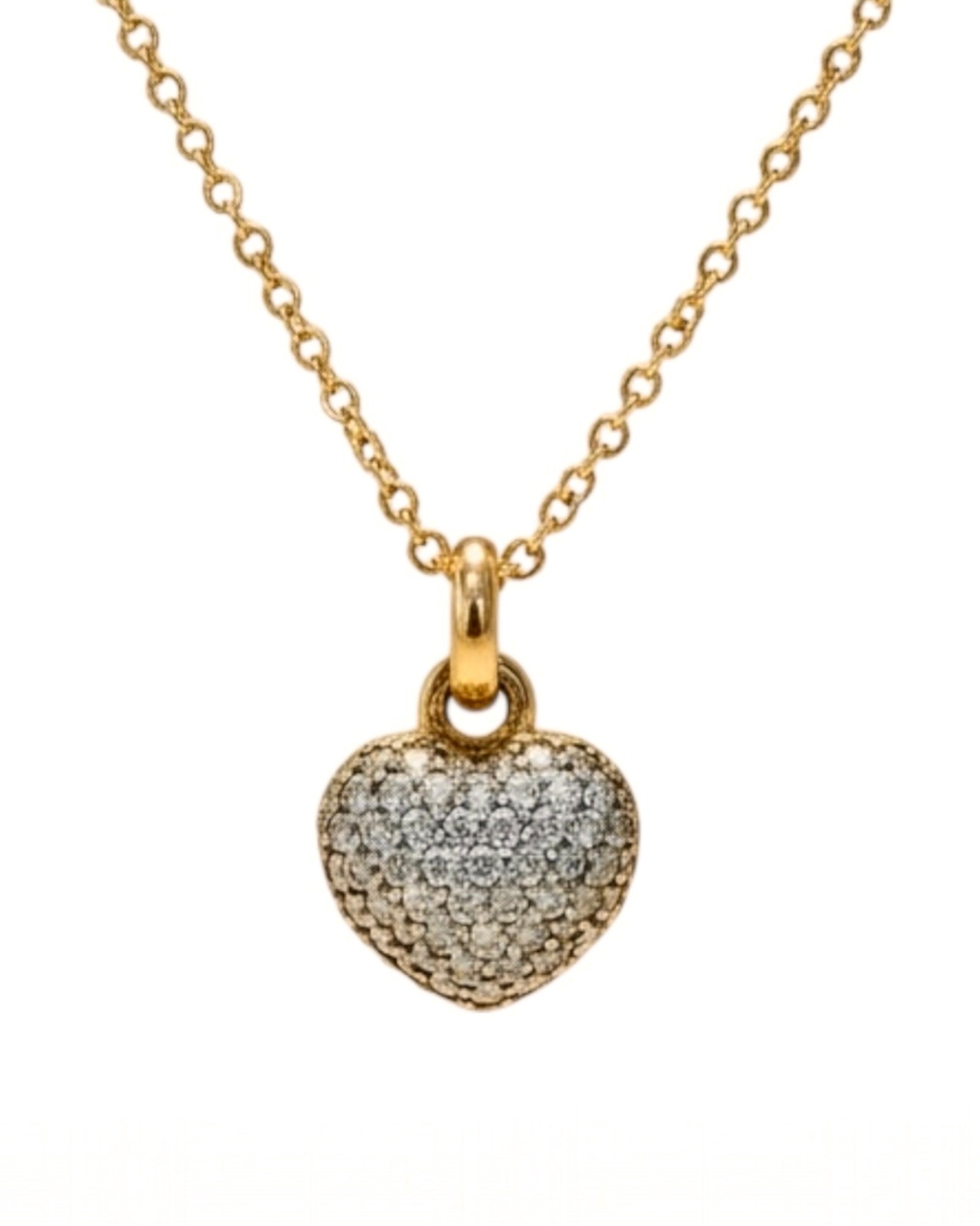 Colar Coração em Prata Dourada