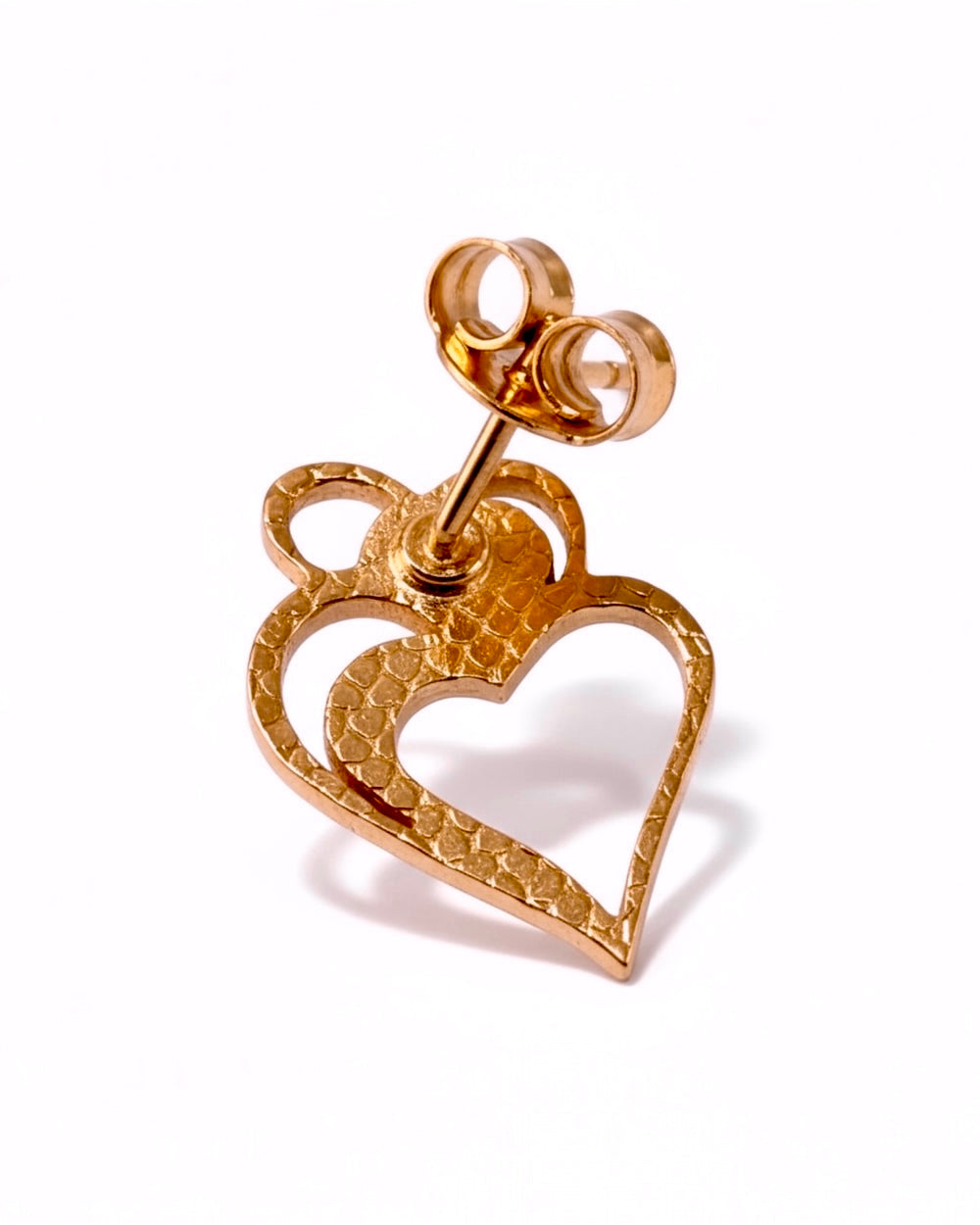 Viana Heart Earrings in Rose Silver