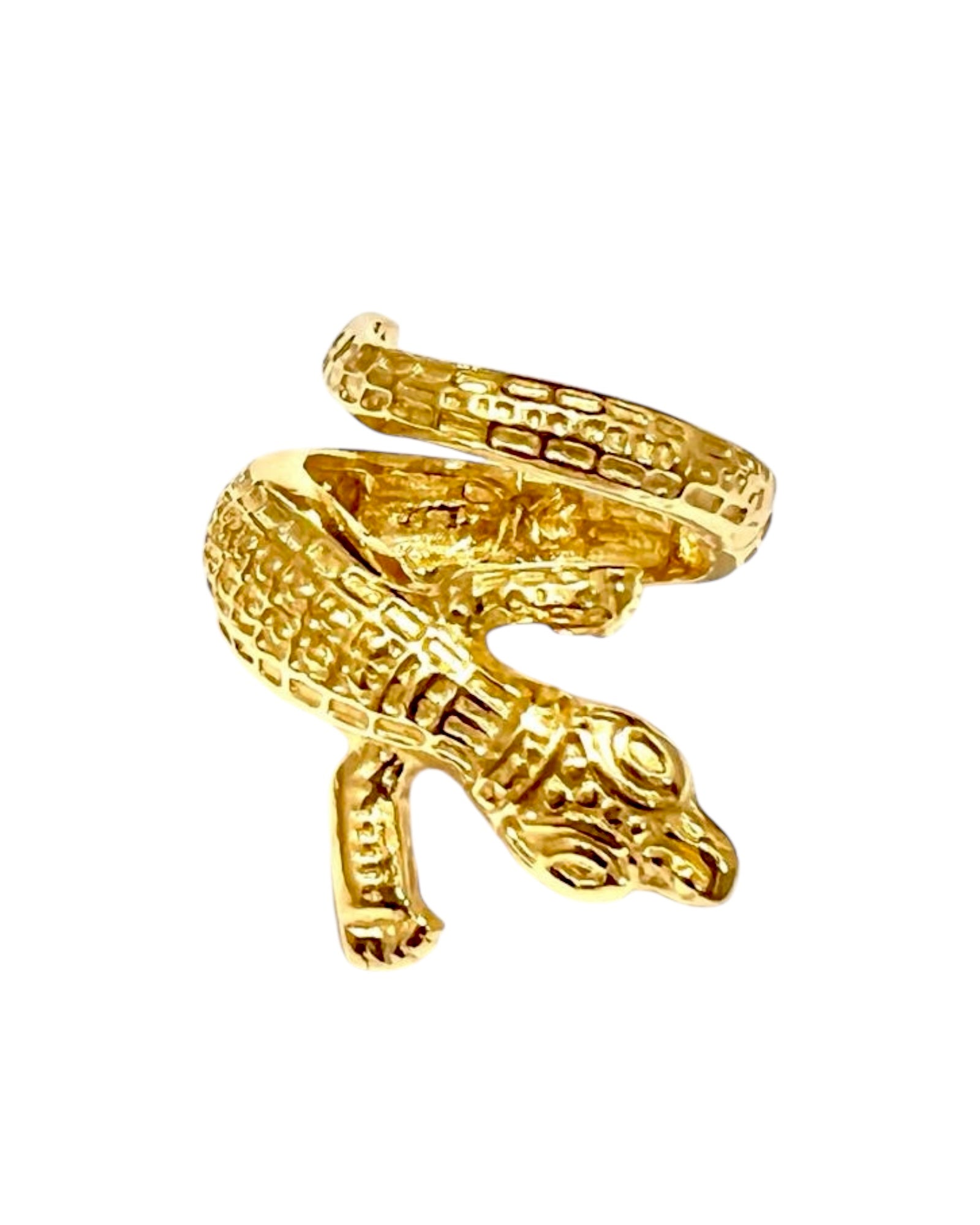Lizard Ring in gold-plated silver