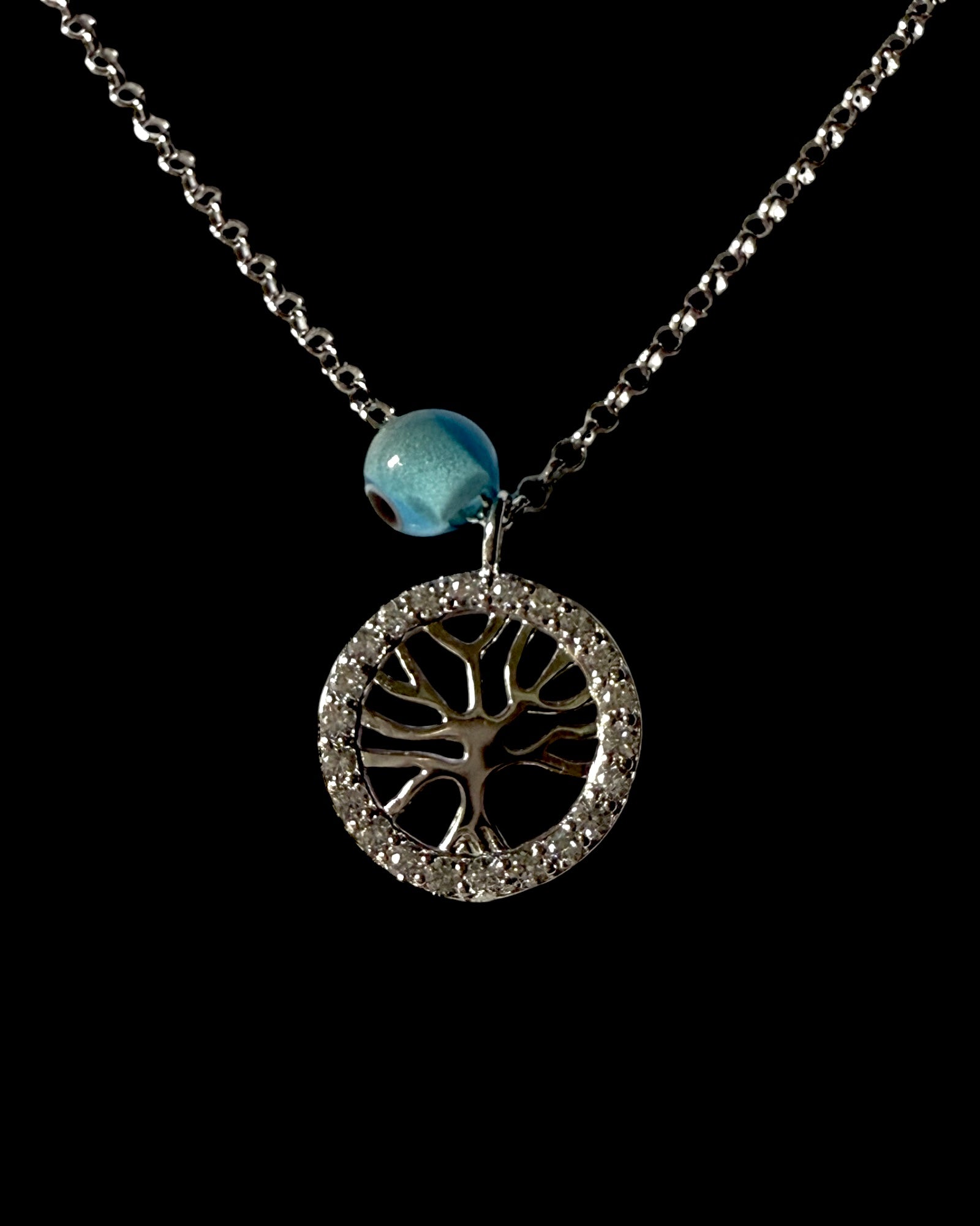 Heart Necklace with Pearl in Silver
