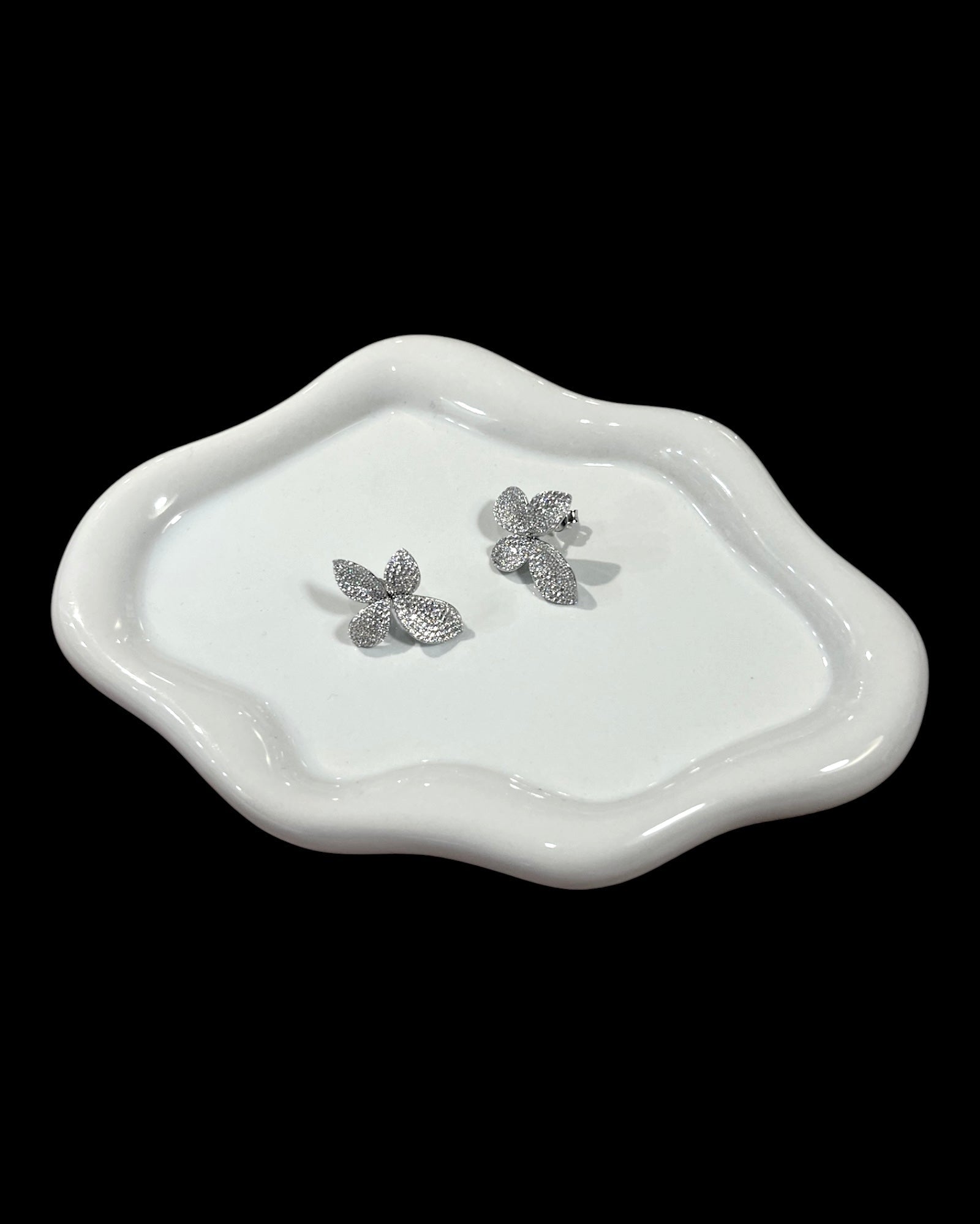 Silver Petal Earrings