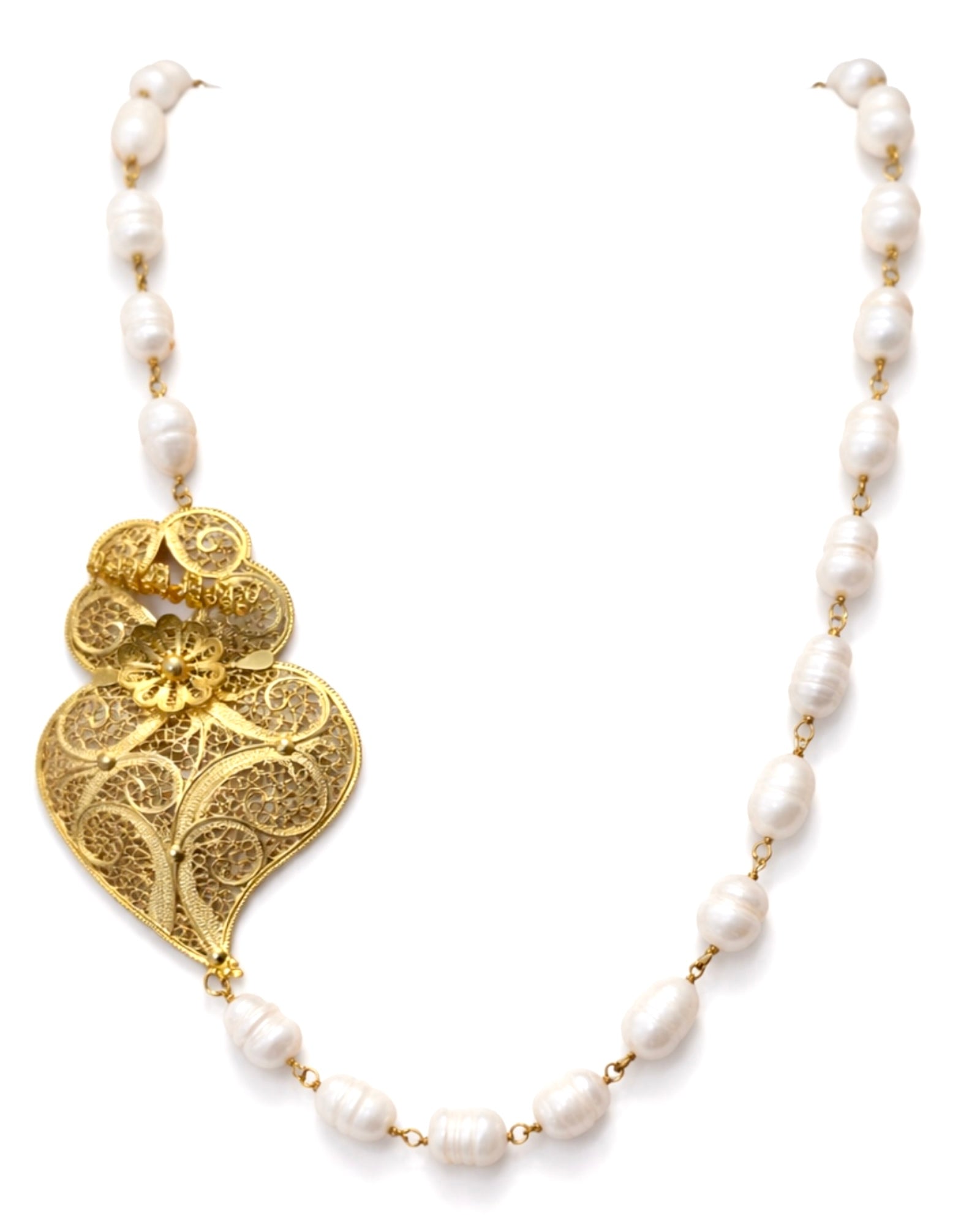 Viana Heart Necklace in Gold-Plated Silver
