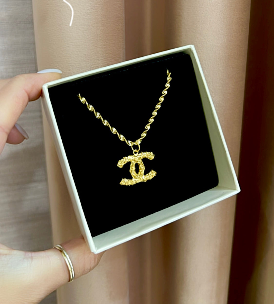Gold Plated Silver Charm Necklace
