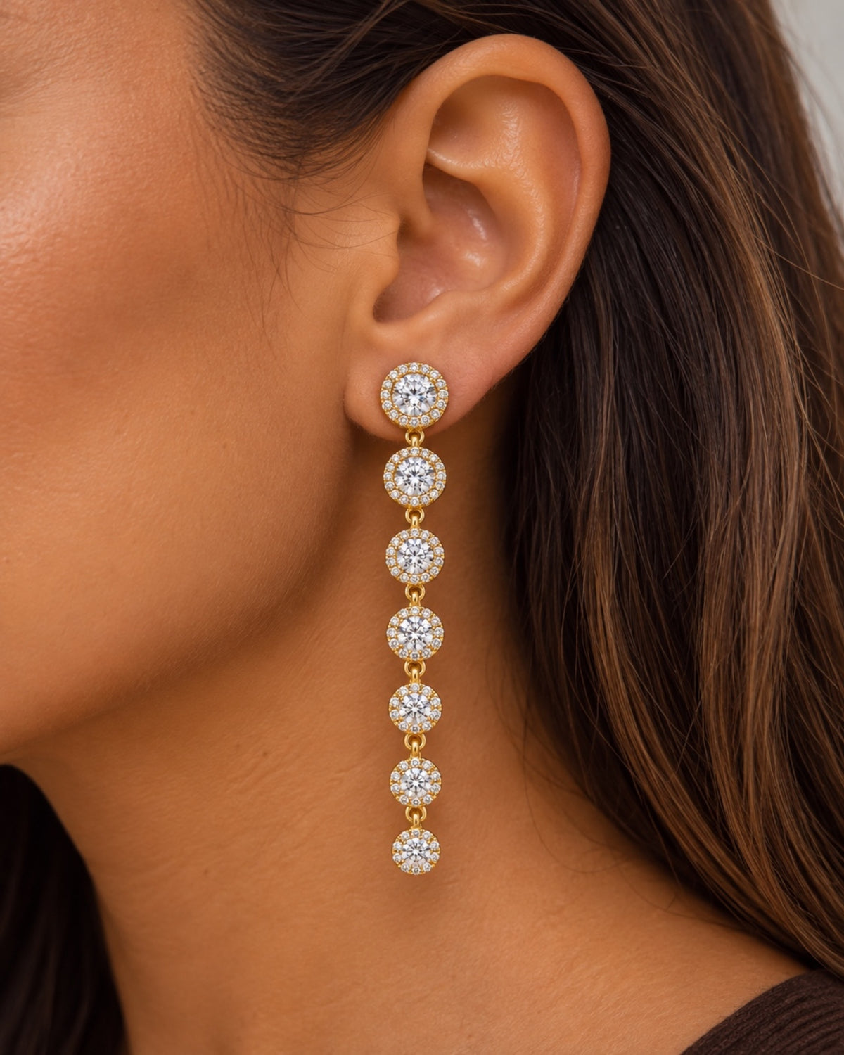 Silver earrings with a gradient shine.