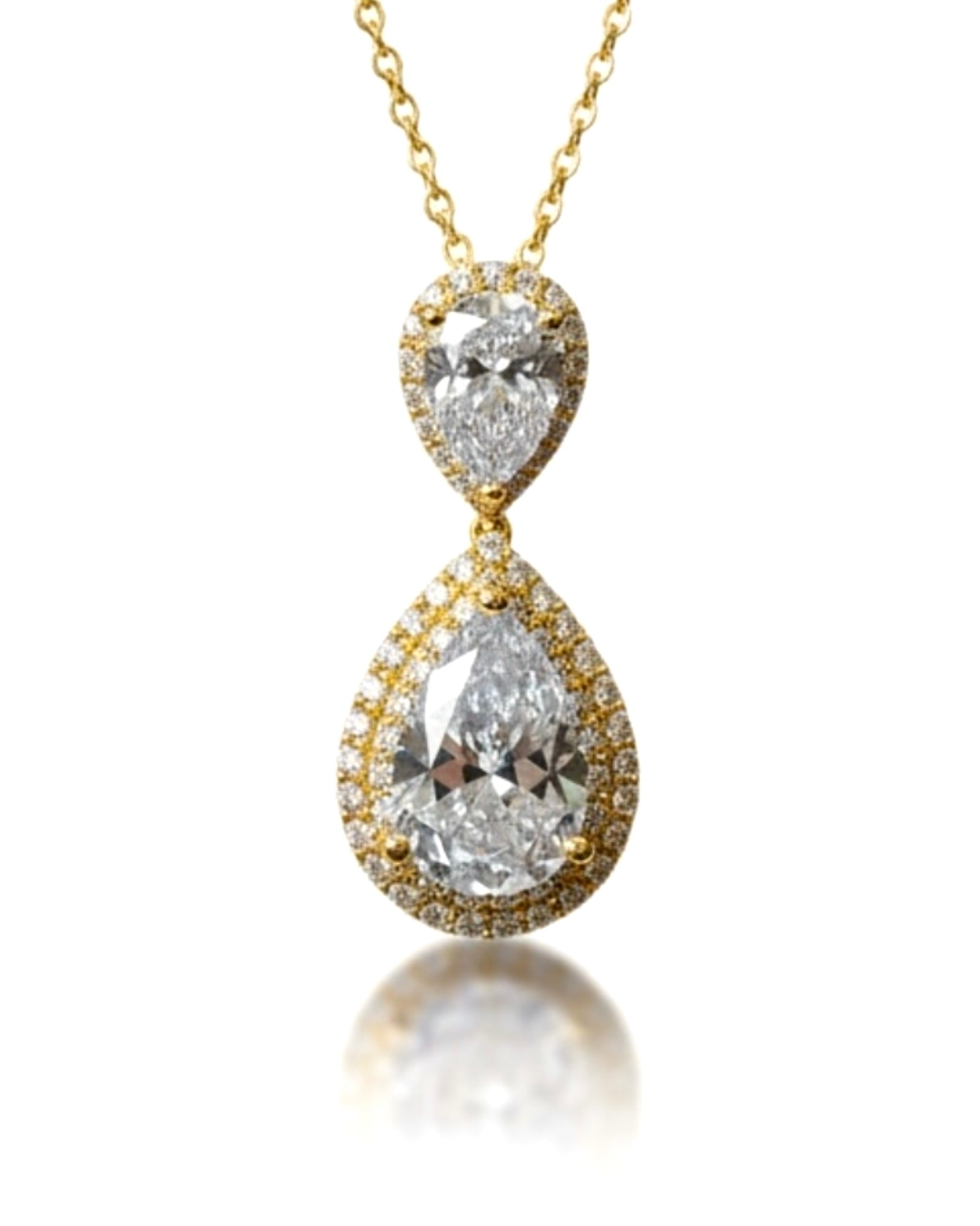 Gold-plated silver teardrop necklace