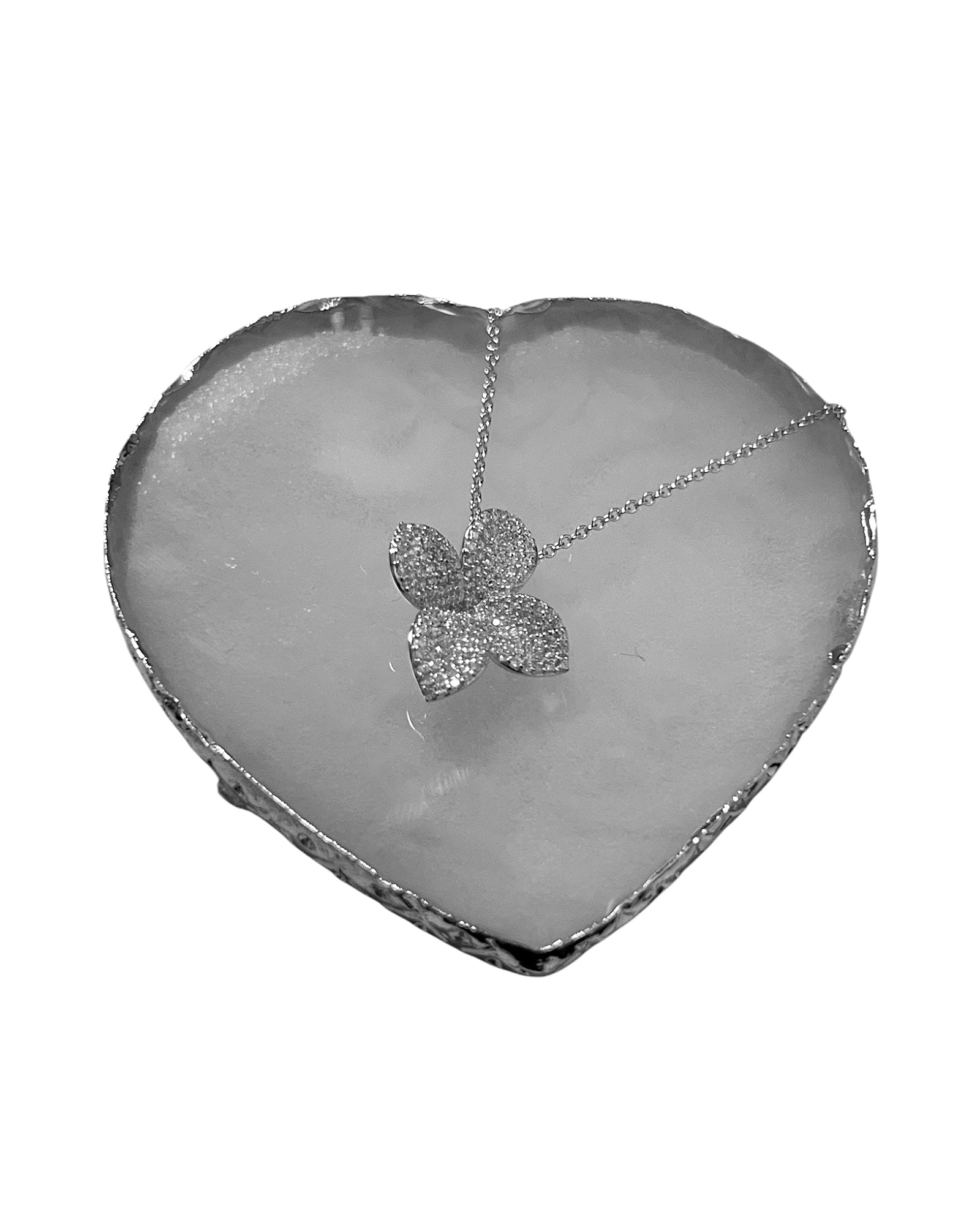 Pink Silver Petal Necklace