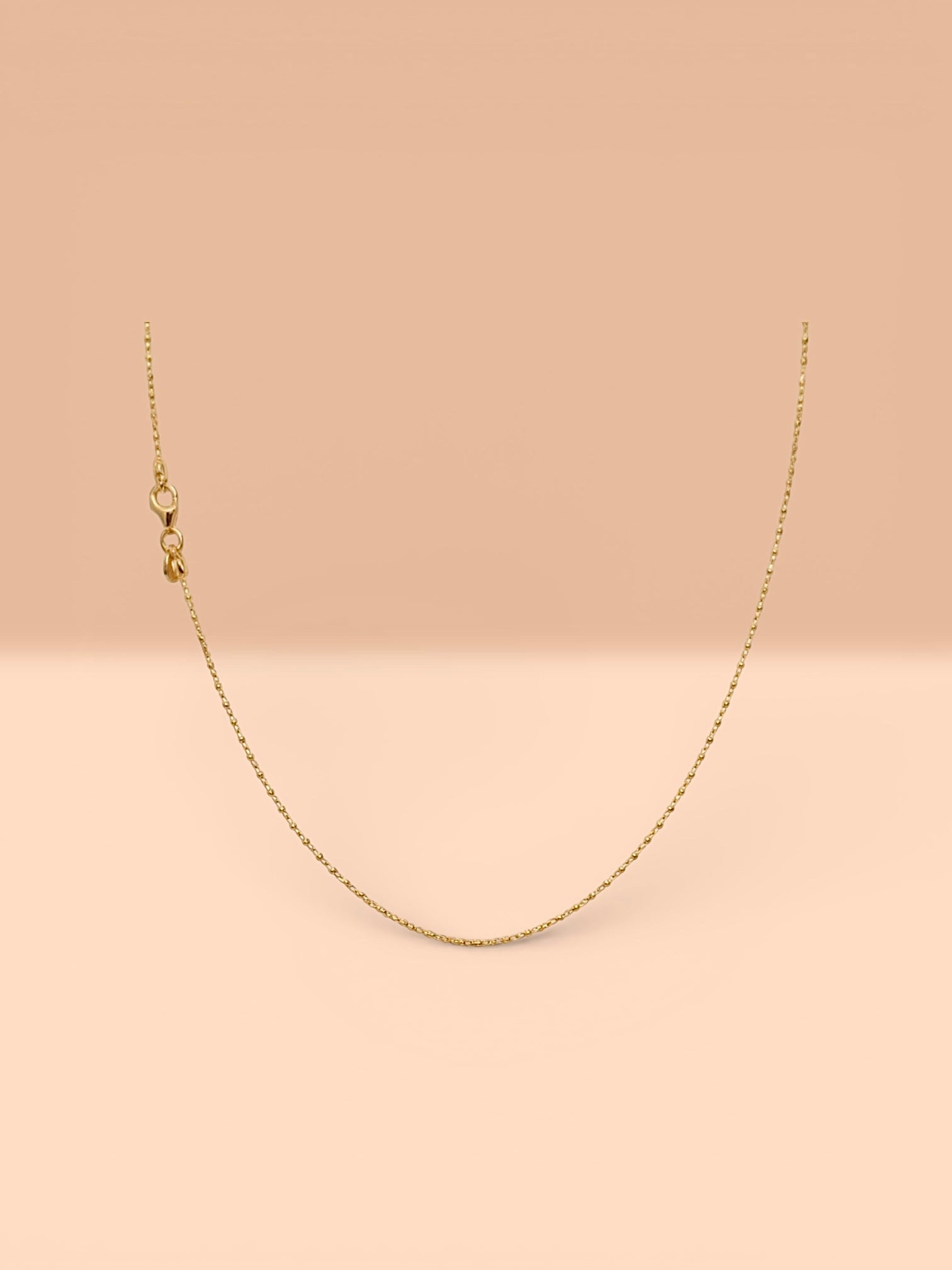 Colar Simples Bolinhas em Prata Dourada - 80cm