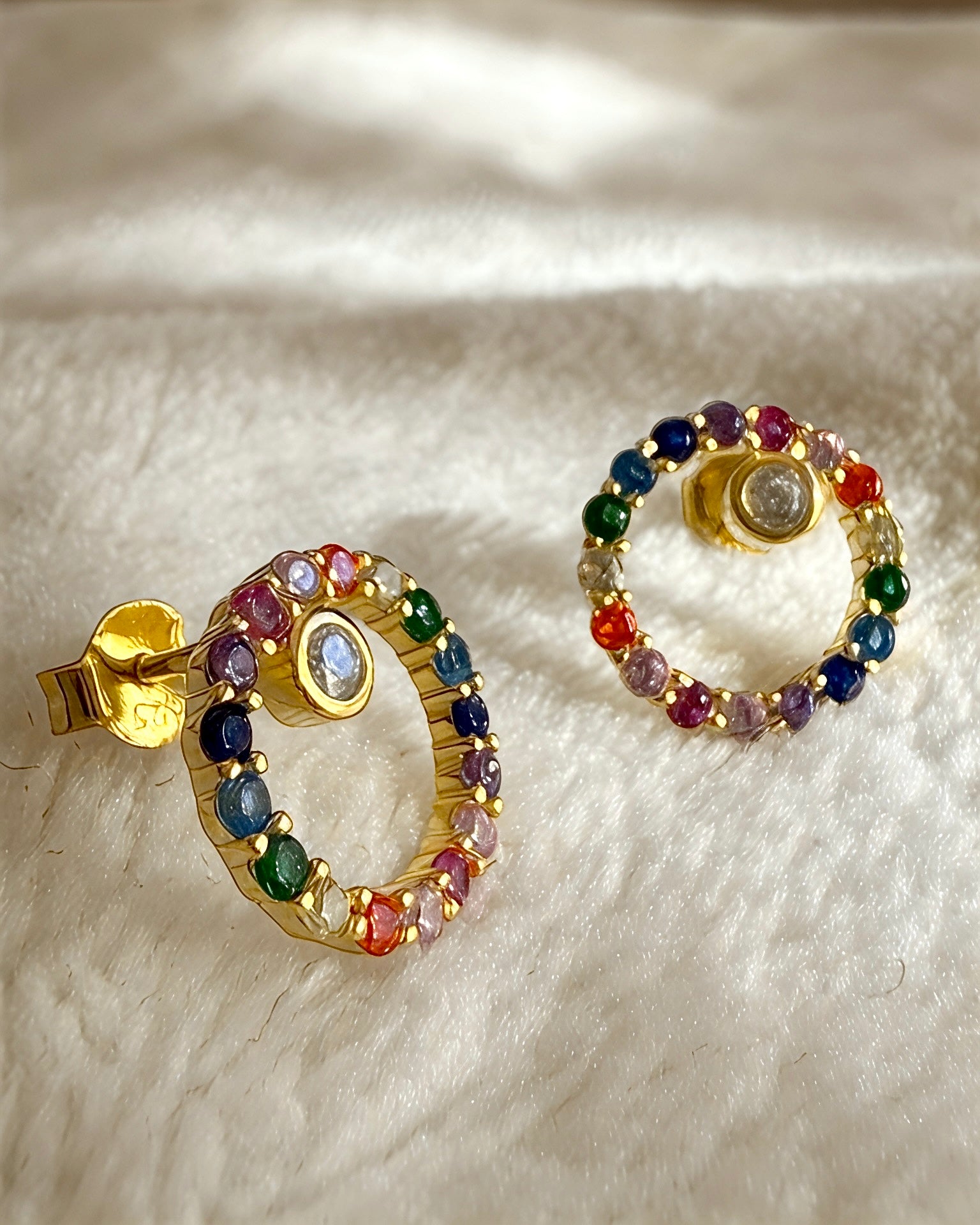 Rainbow Earrings in Gold-Plated Silver