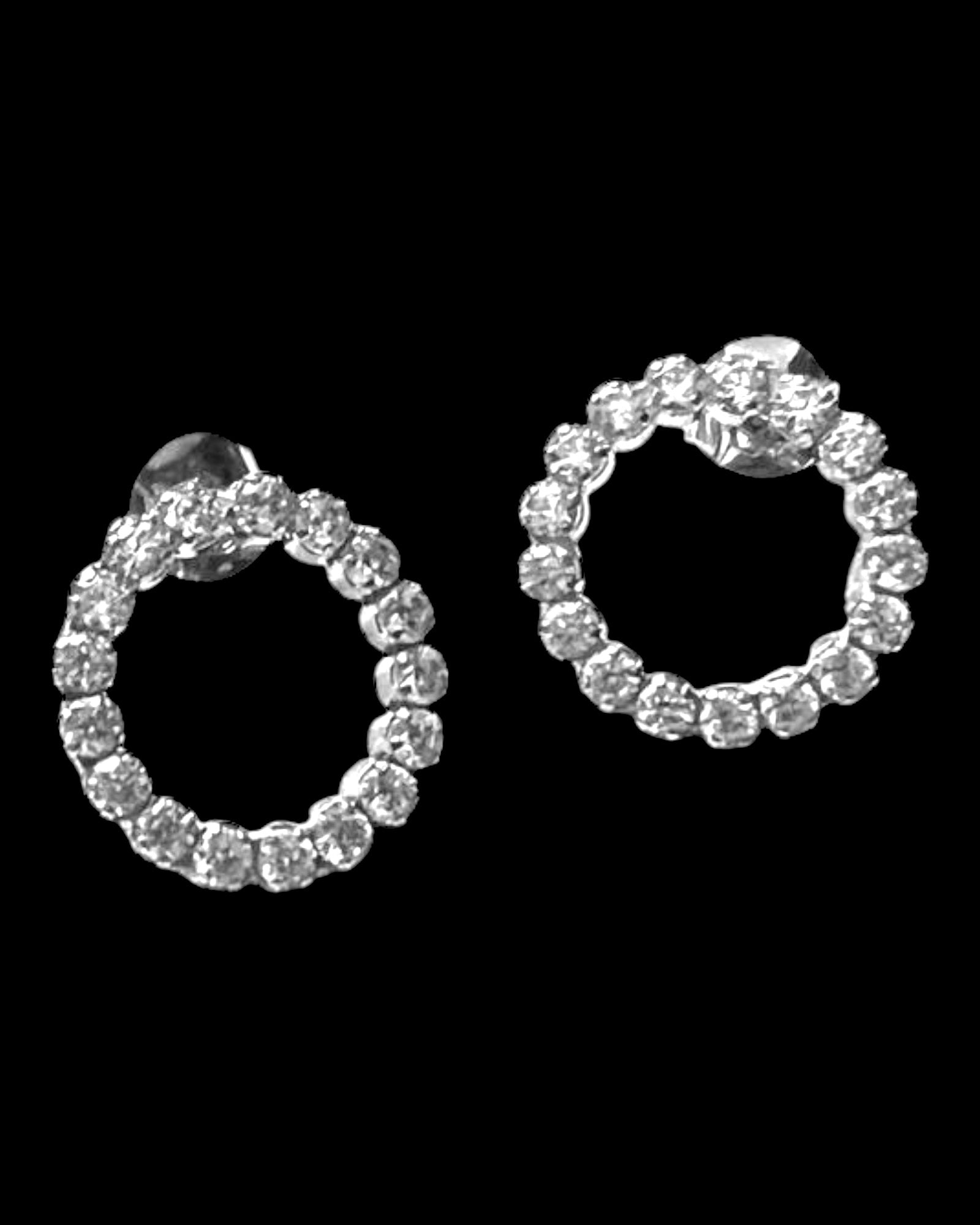 Silver circle earrings