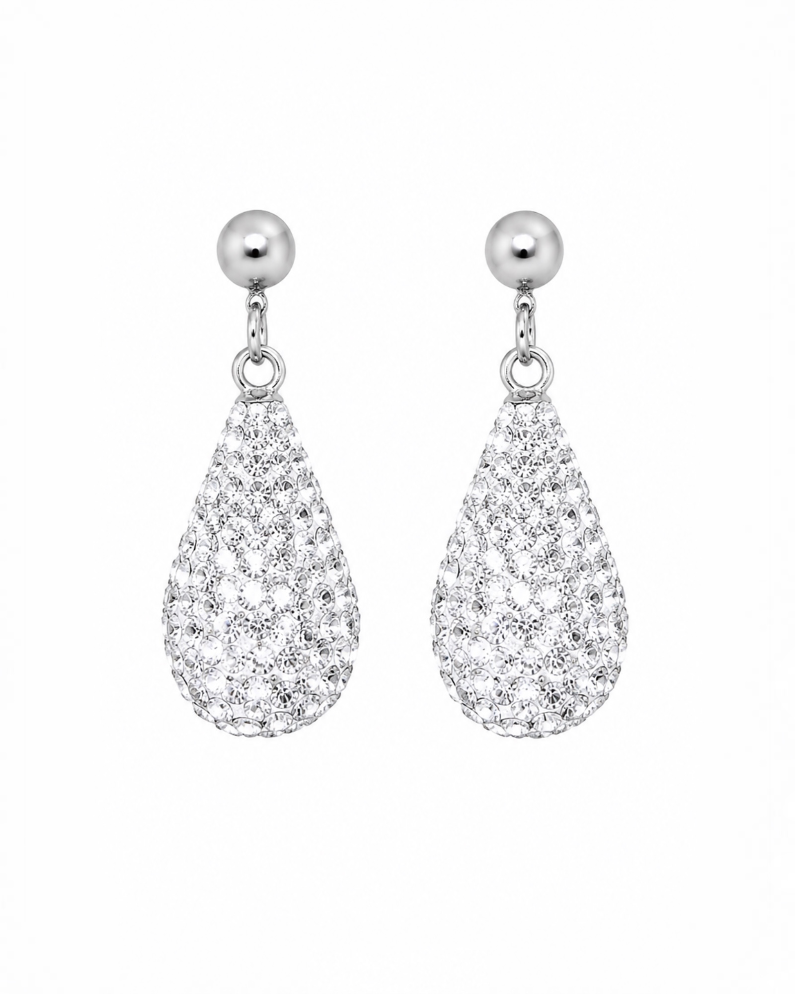 Black Drop Earrings in Gold-Plated Silver