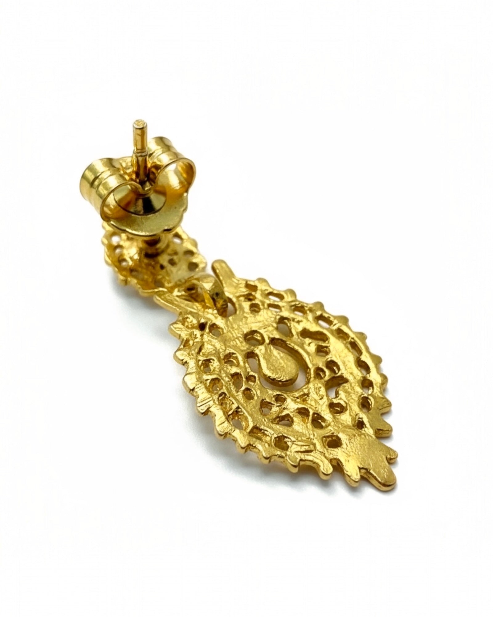 Brincos à Rainha em Prata Dourada (com espeque)