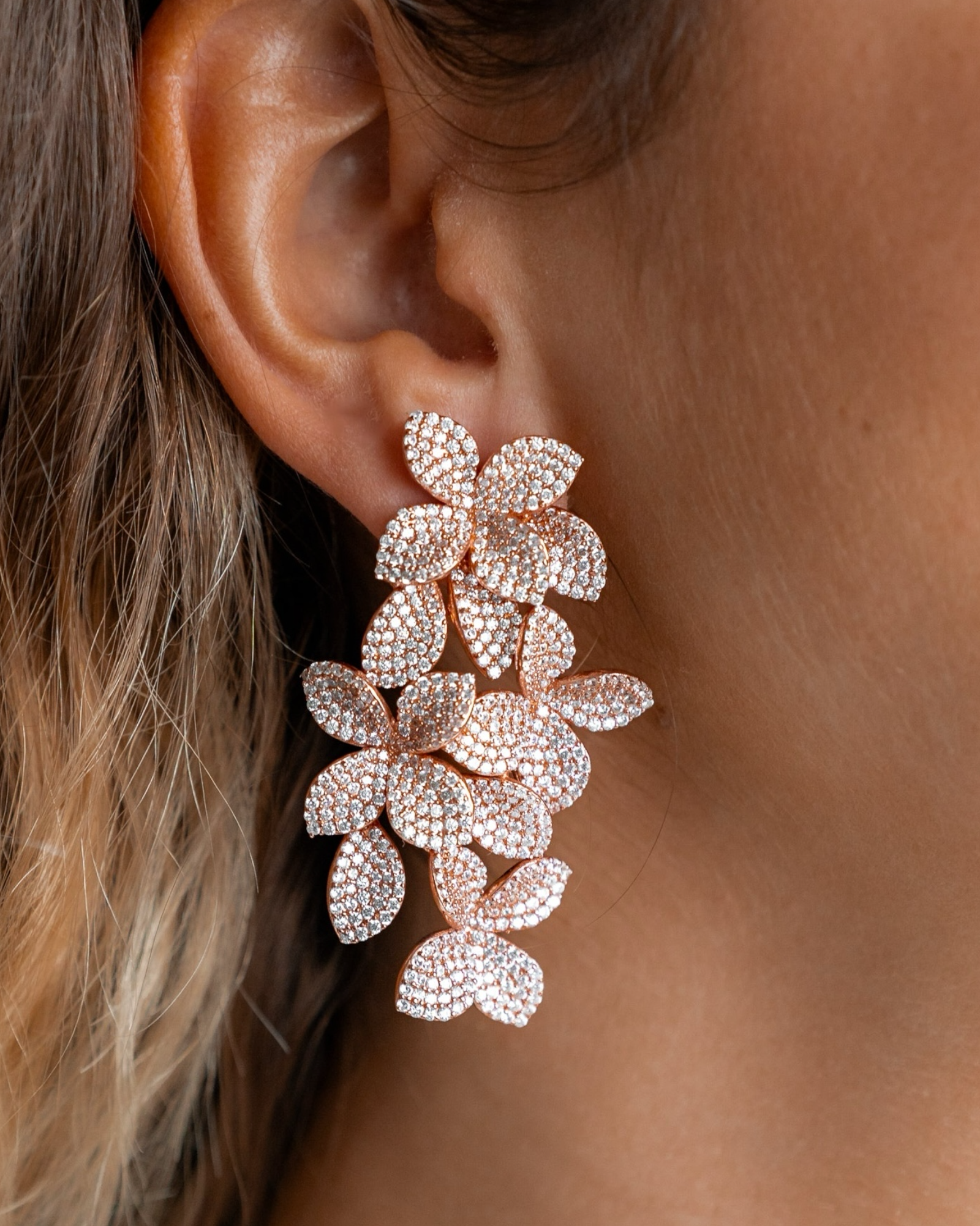 Brincos Pétalas em Prata