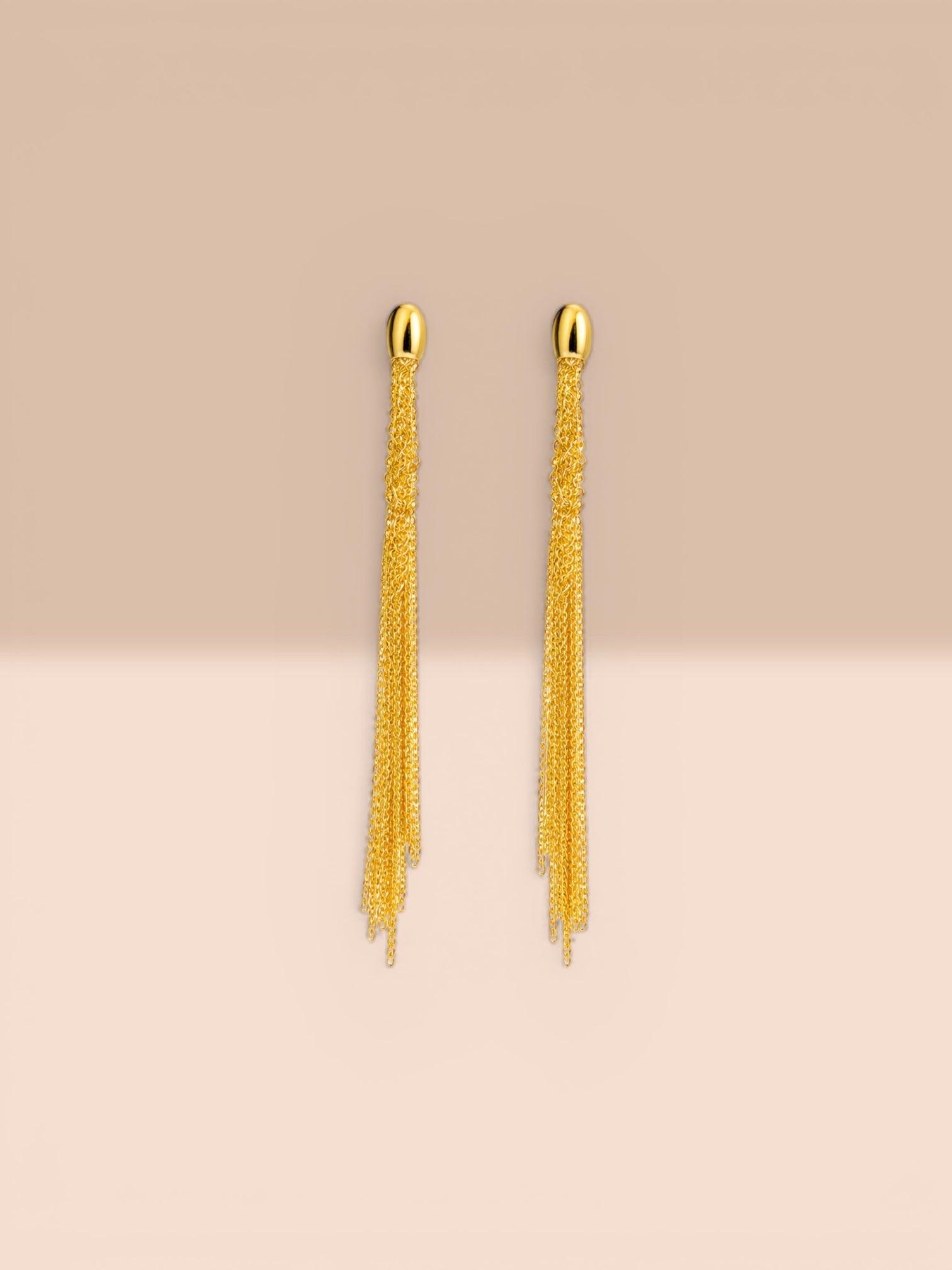 Brincos Compridos em Prata Dourada