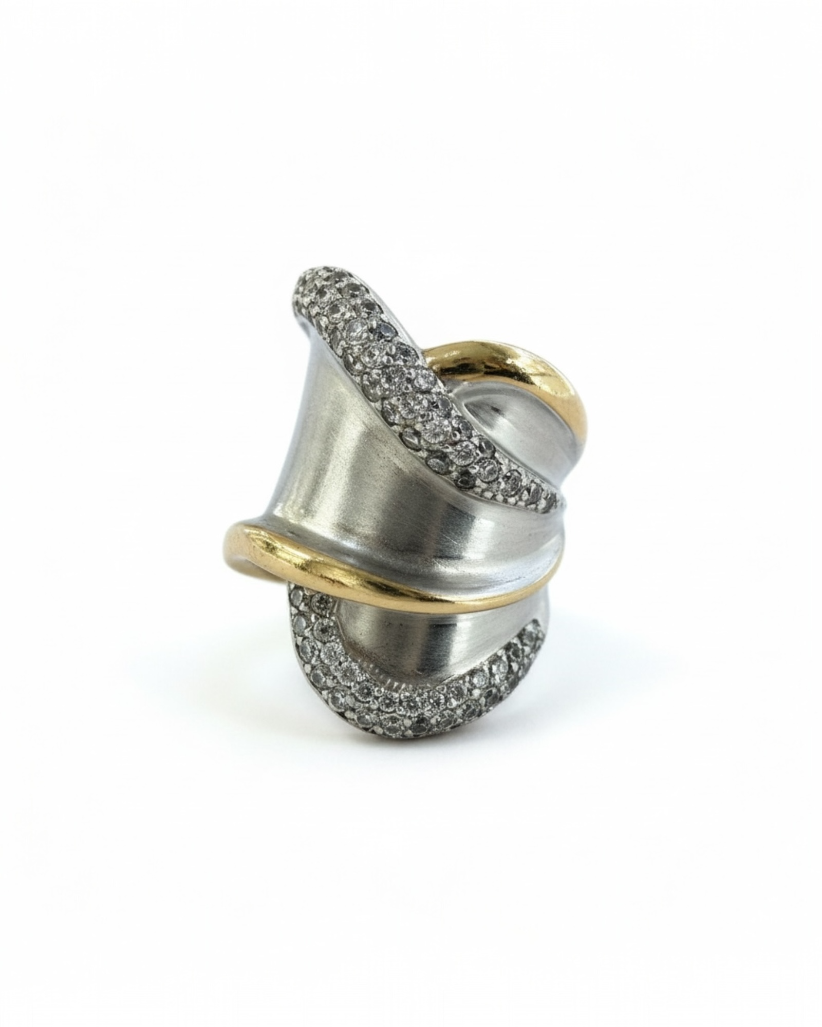 Anel em Prata e Ouro