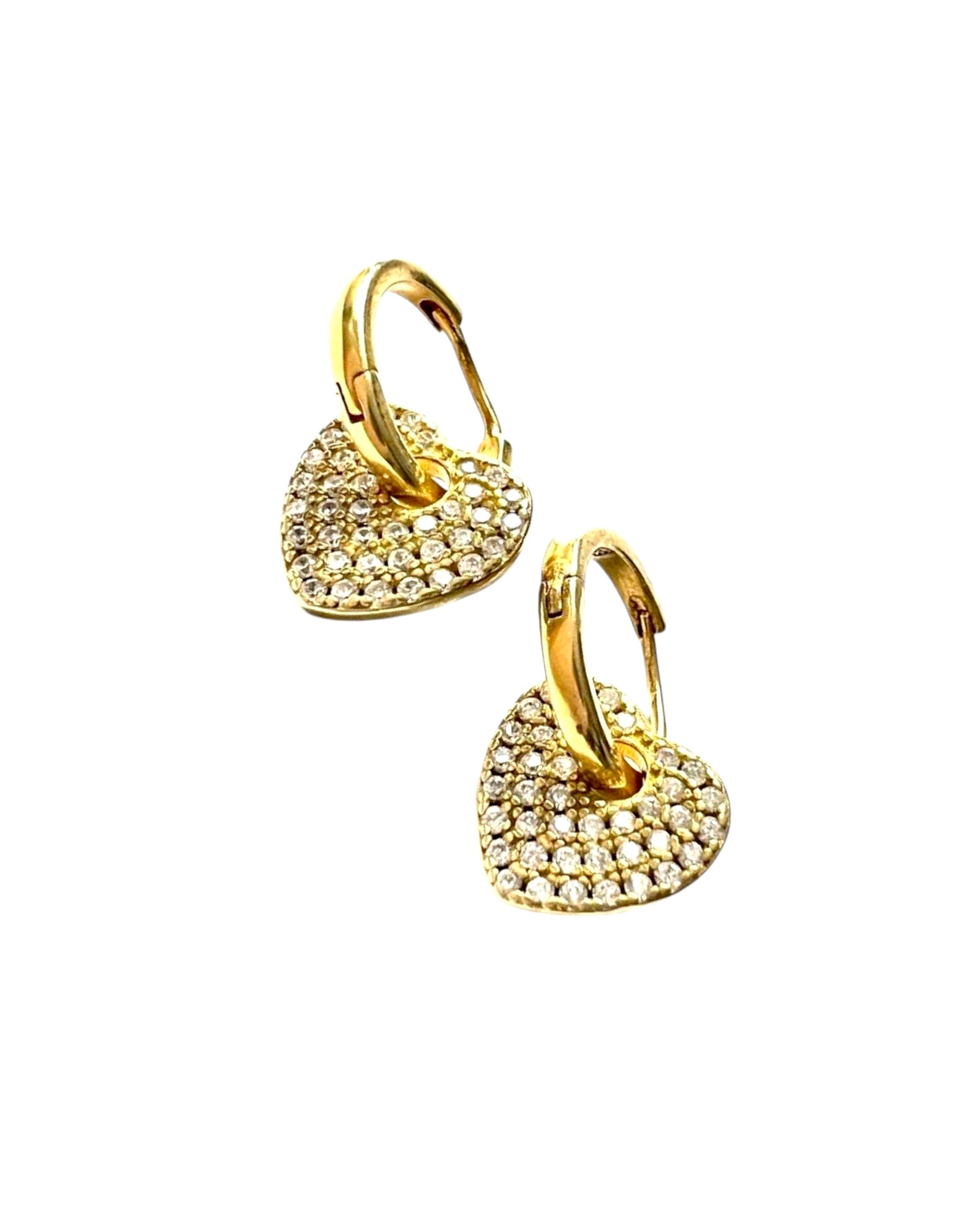 Gold Silver Heart Hoops