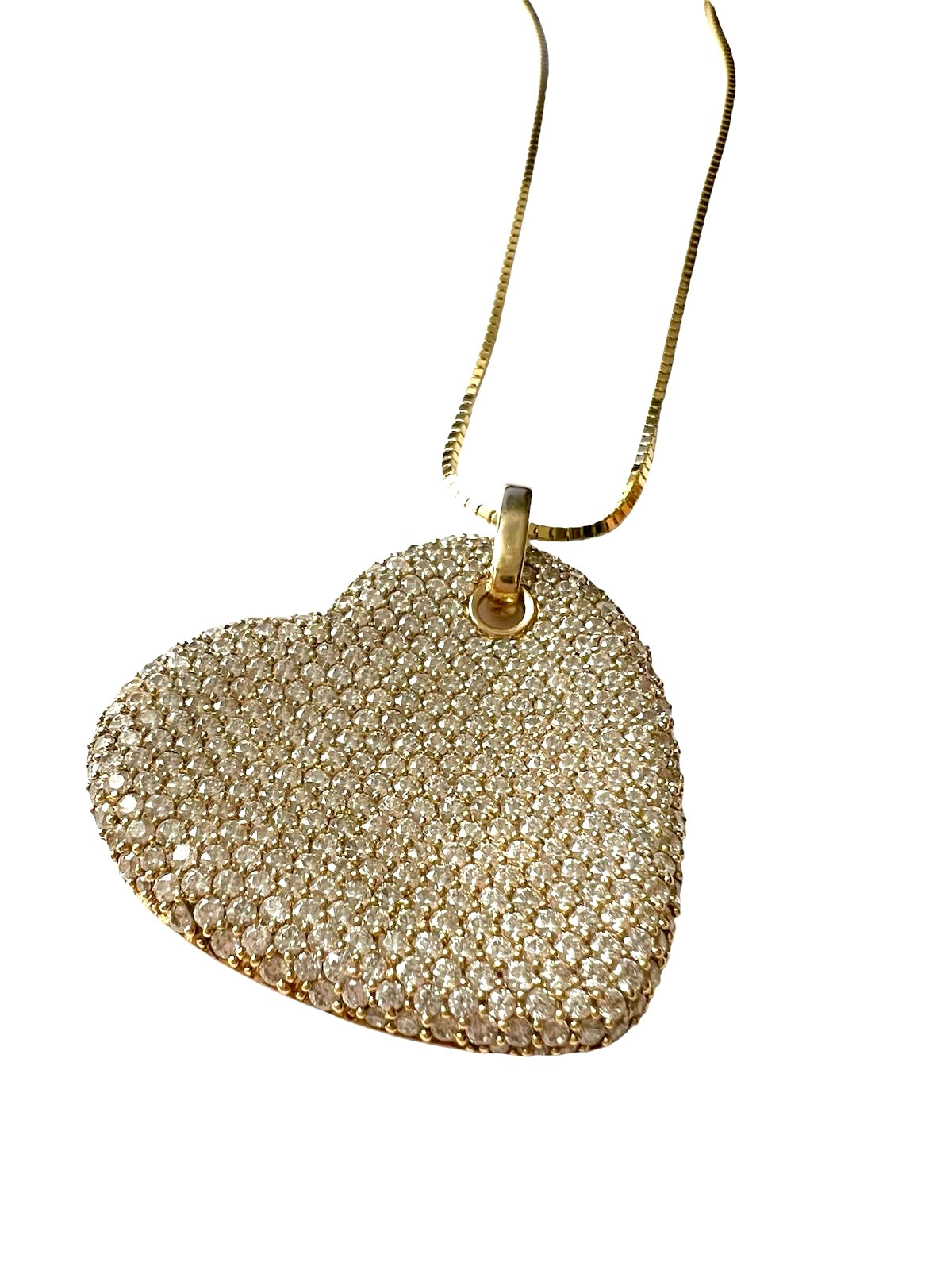 Colar Coração em Prata Dourada