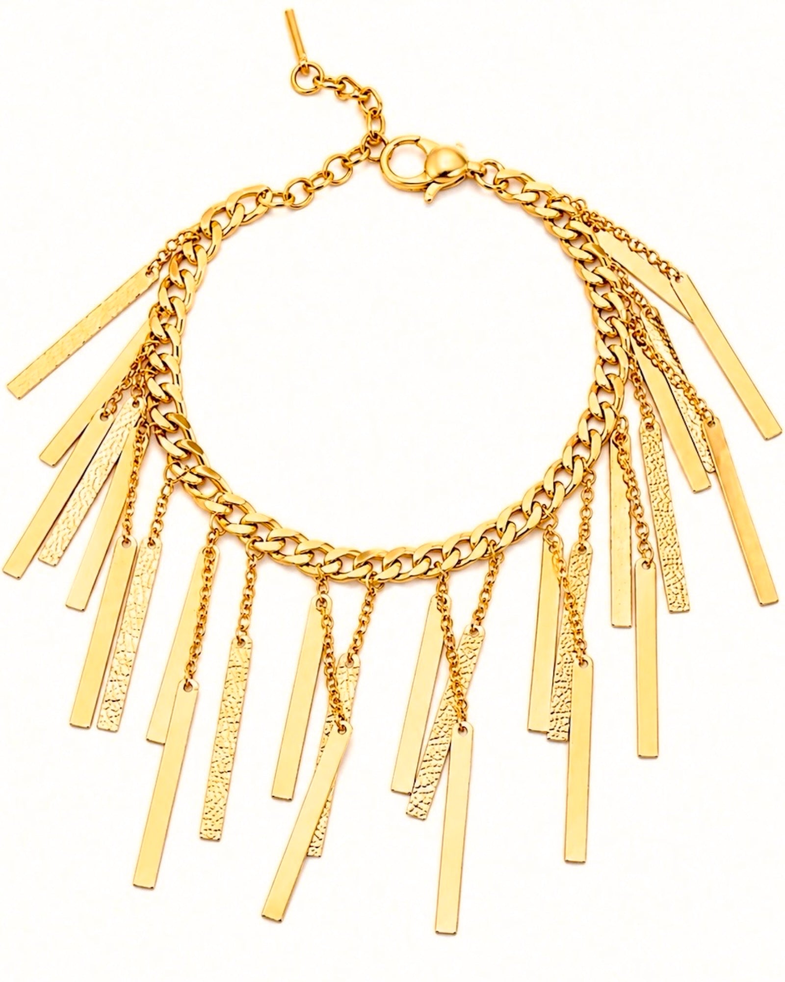 Pulseiras Franjas em Prata Dourada