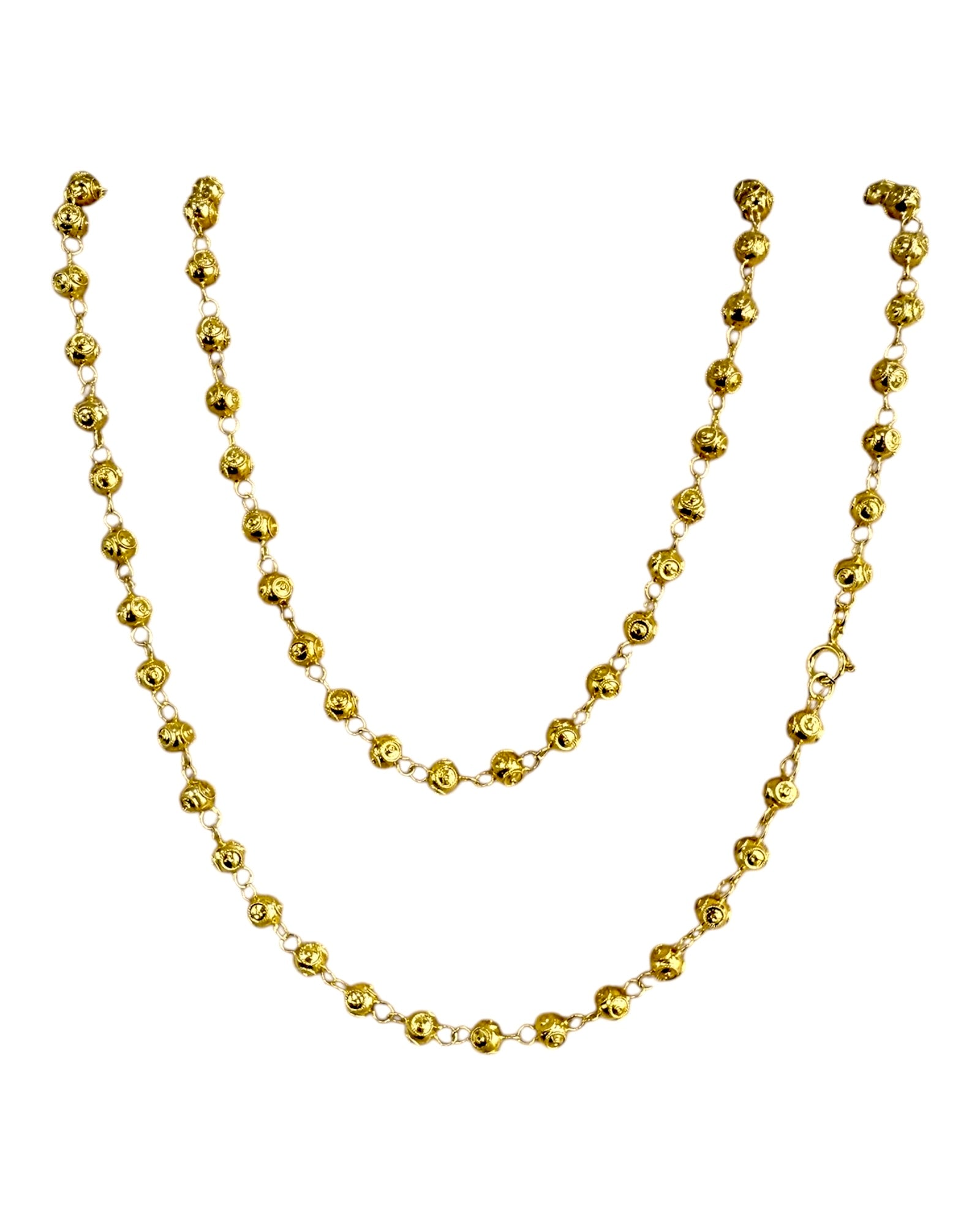 Viana Bead Necklace in Gold-Plated Silver