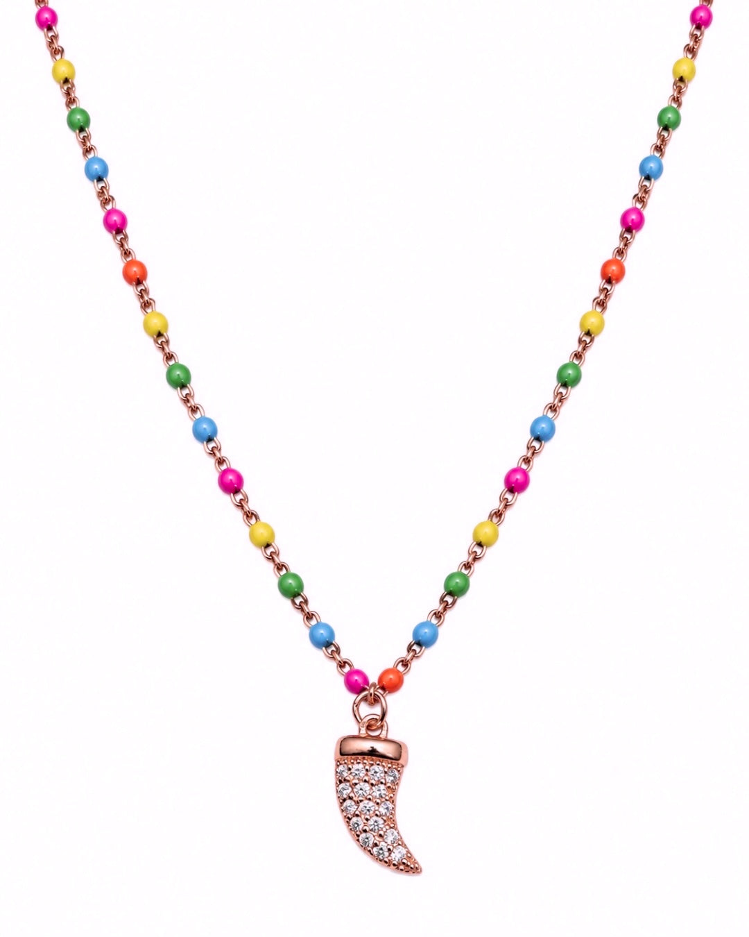 Colorful Necklace in Gold-Plated Silver