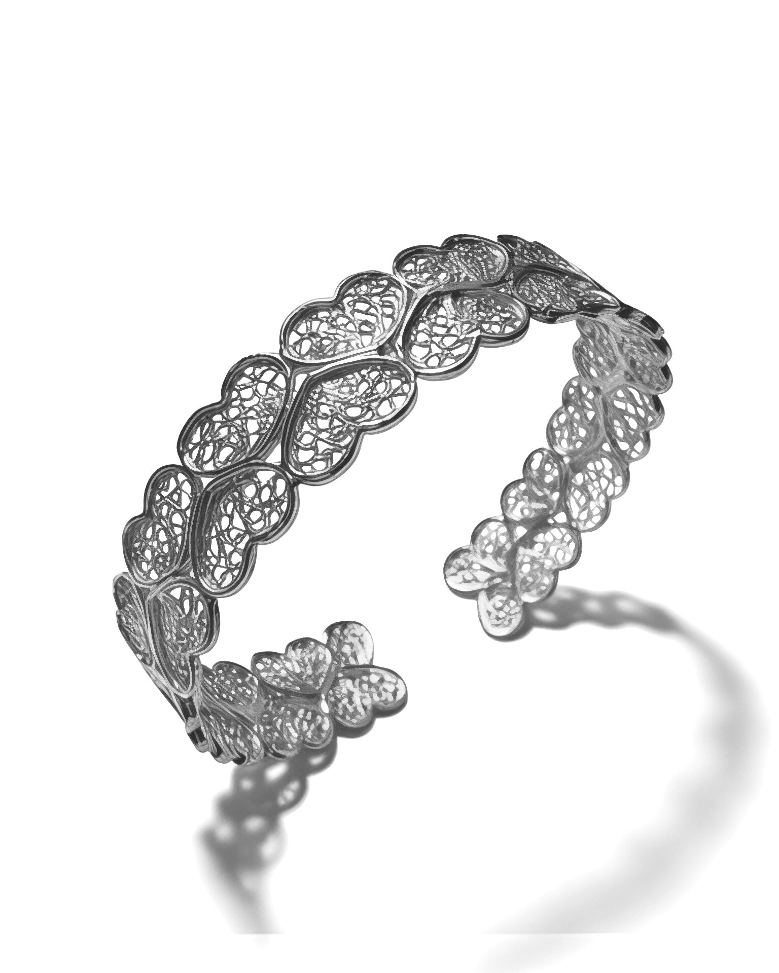 Filigree Flower Bracelet in Gold-Plated Silver