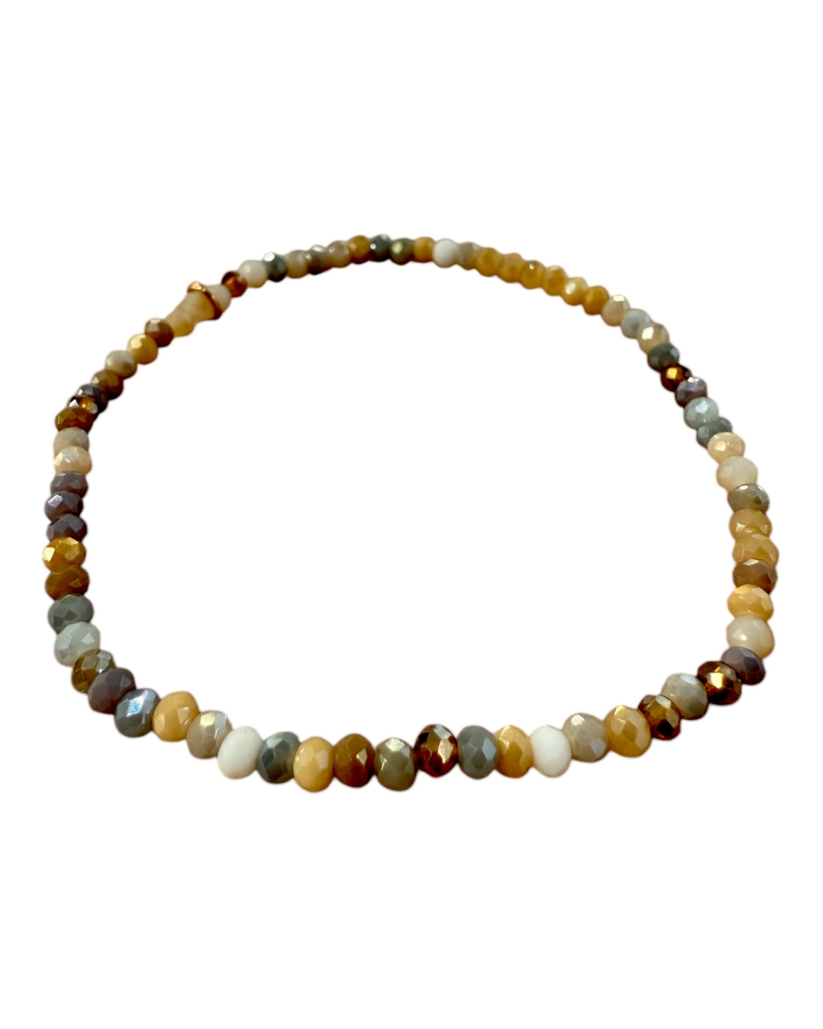 Pulseira Bege com Prata Rosa