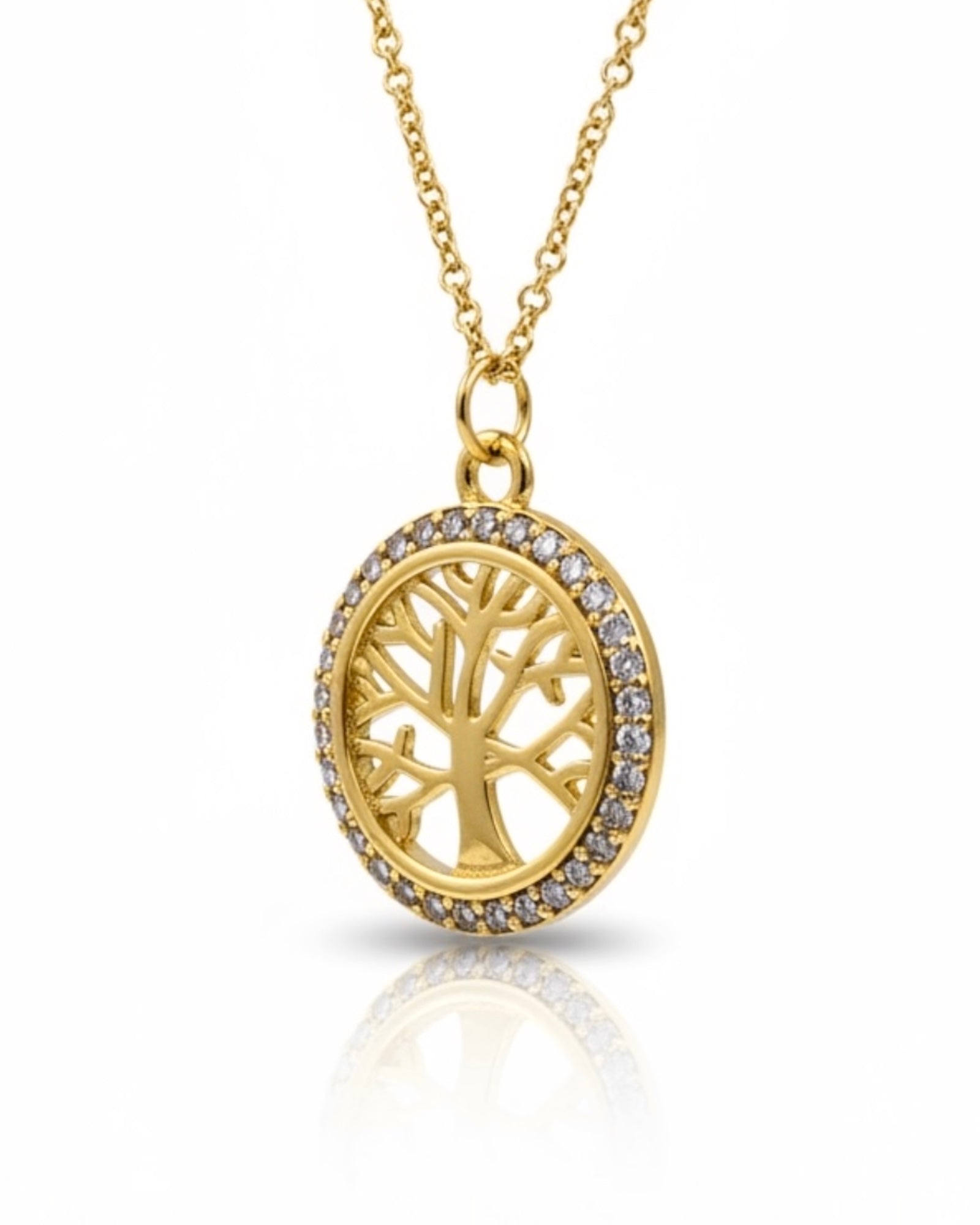 Colar Árvore da Vida em Prata Dourada