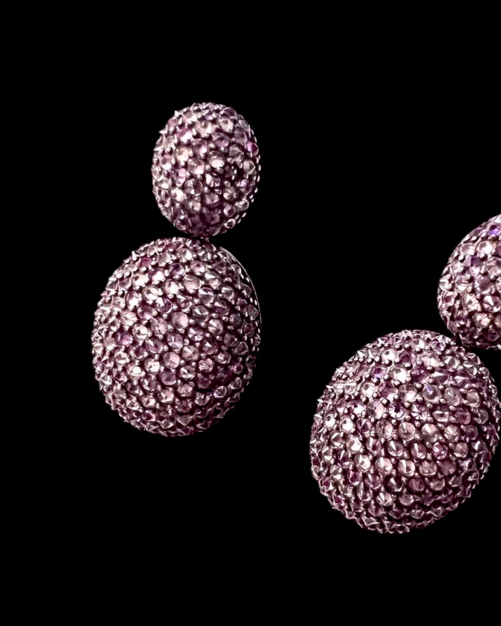 Pink Stone Earrings in Silver