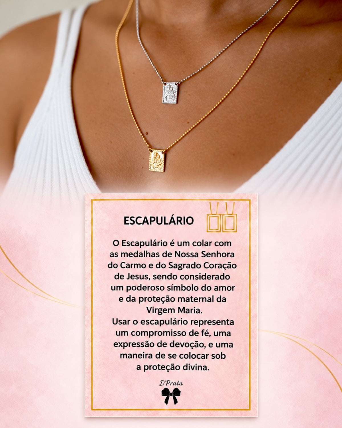 M - Rose Silver Sphere Mesh Scapular