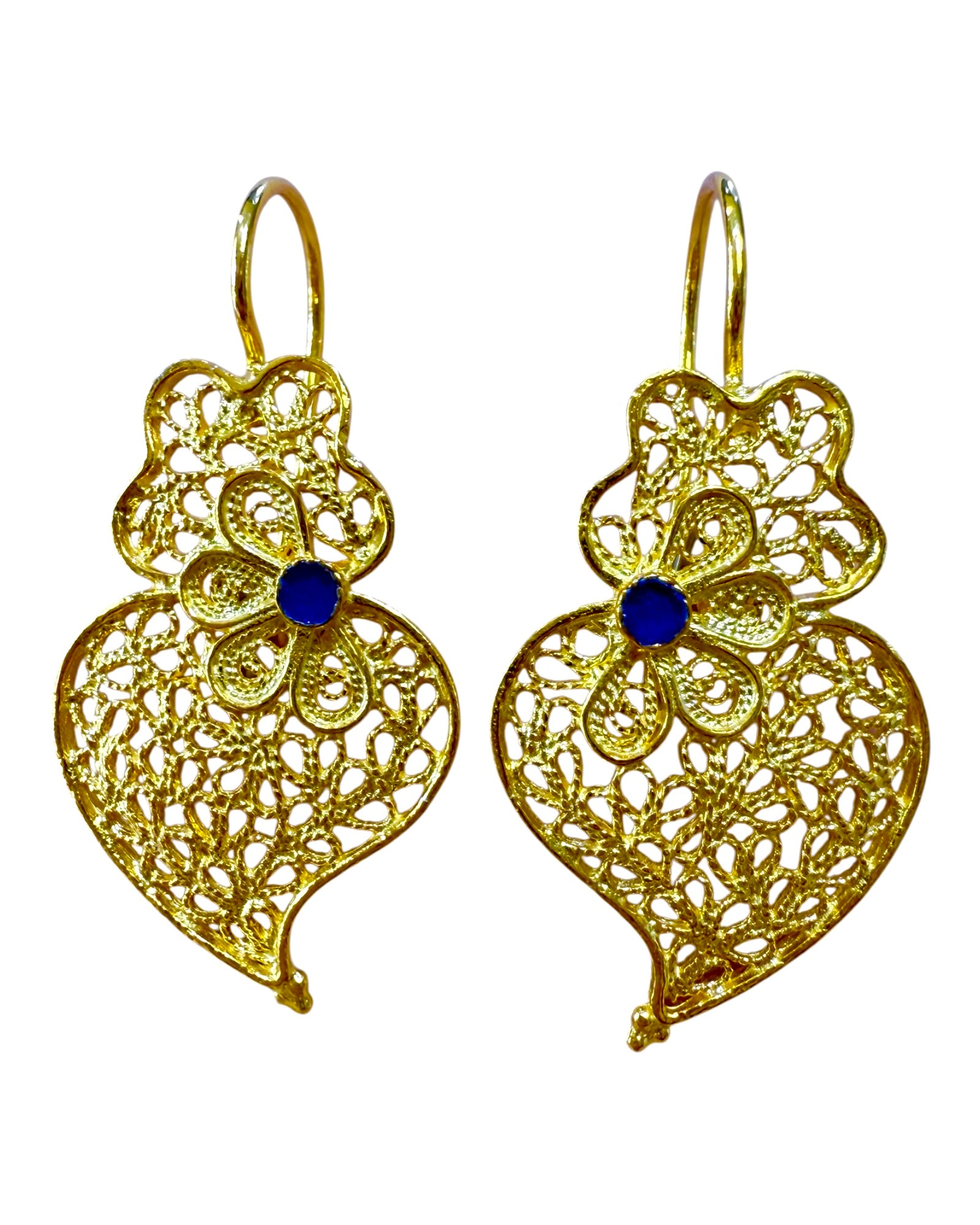 Viana Heart Earrings in Gold Plated Silver