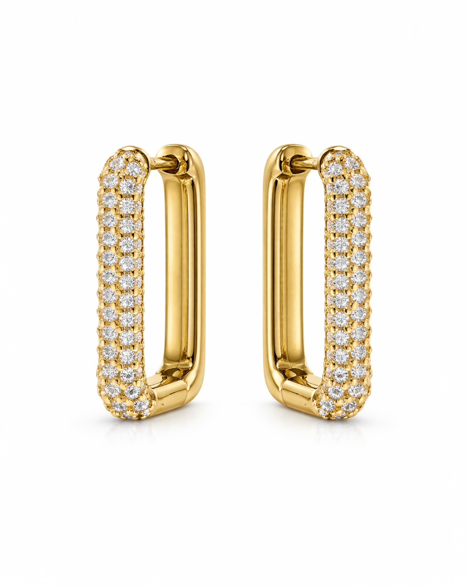 Brincos Argolas com Brilho em Prata Dourada