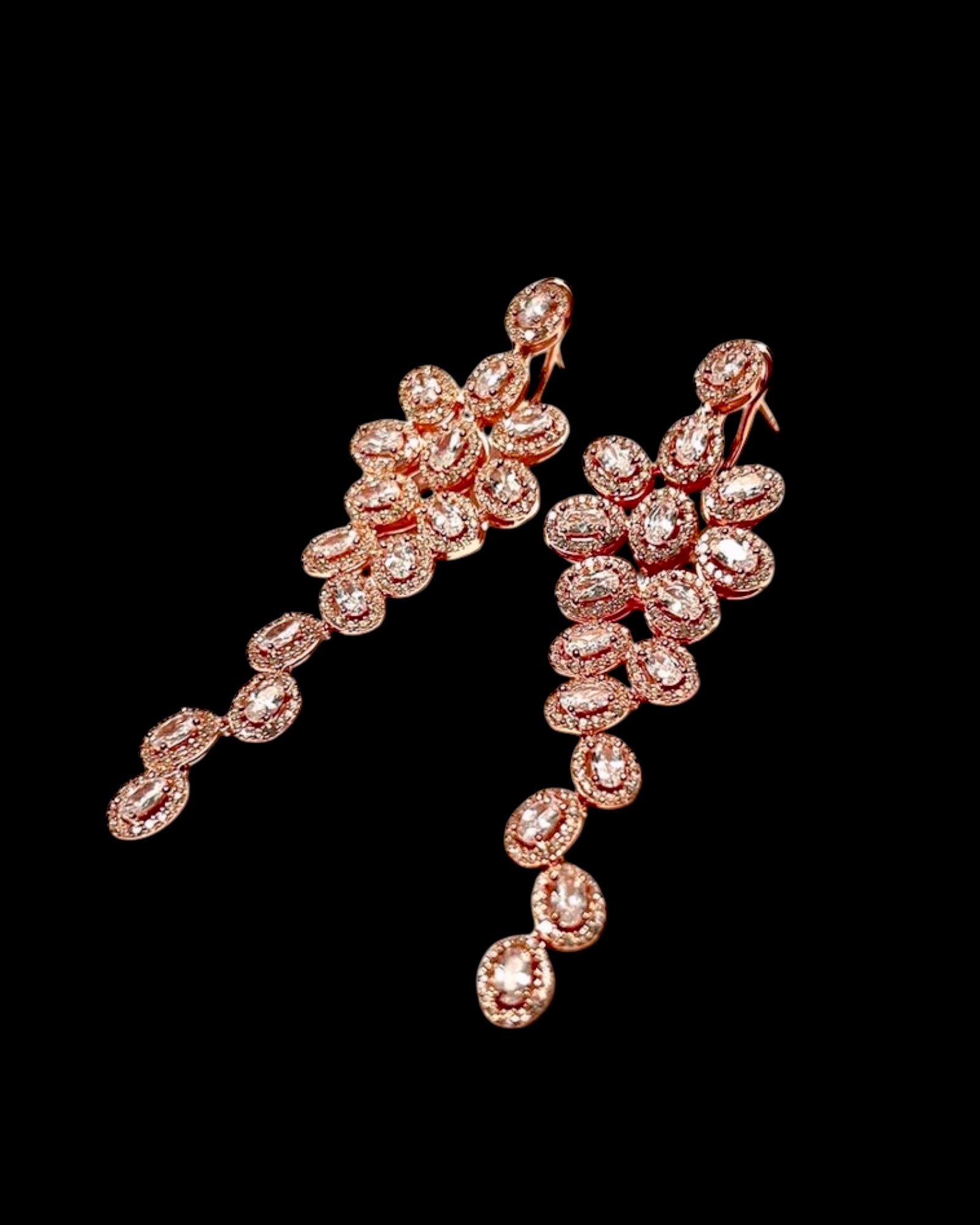 Pink Silver Party Earrings