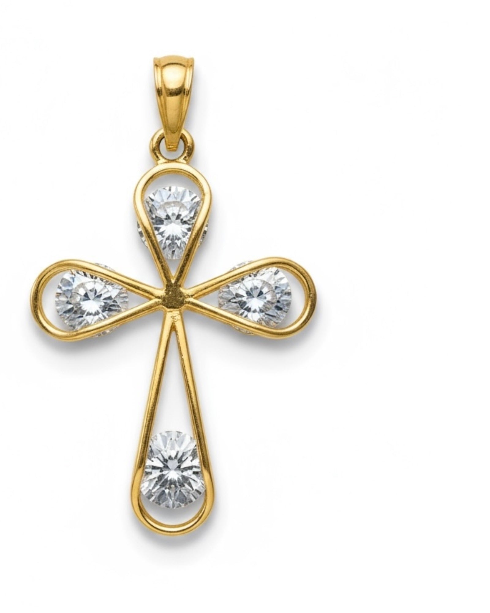 Medalha Cruz com Brilho em Ouro