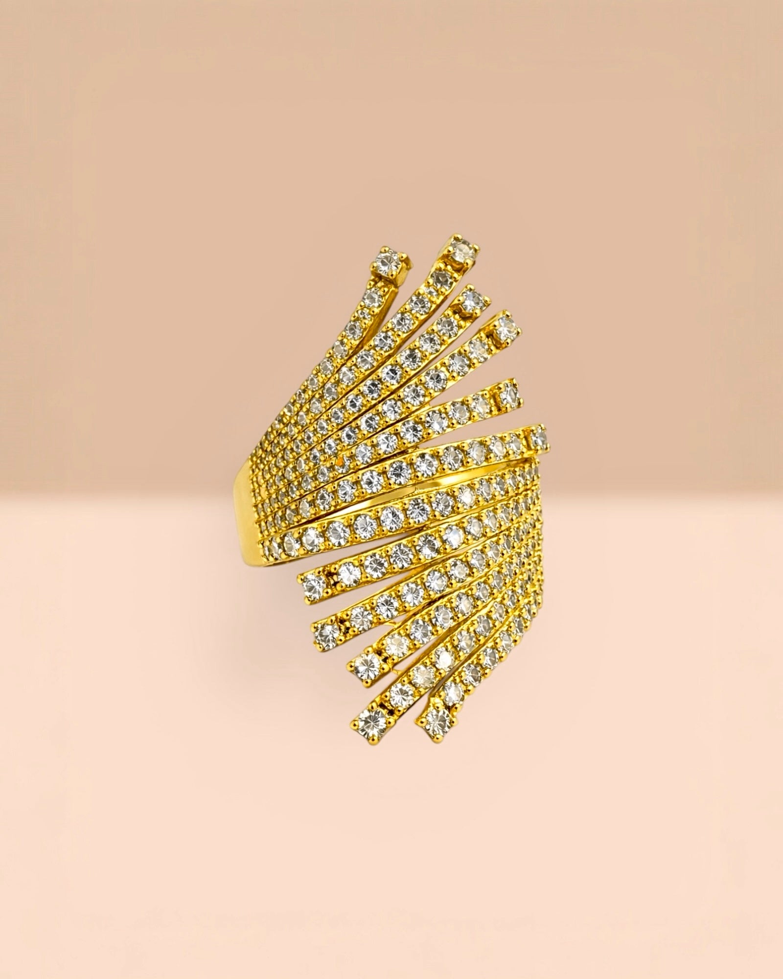 Ring with Gold-Plated Silver Sparkles