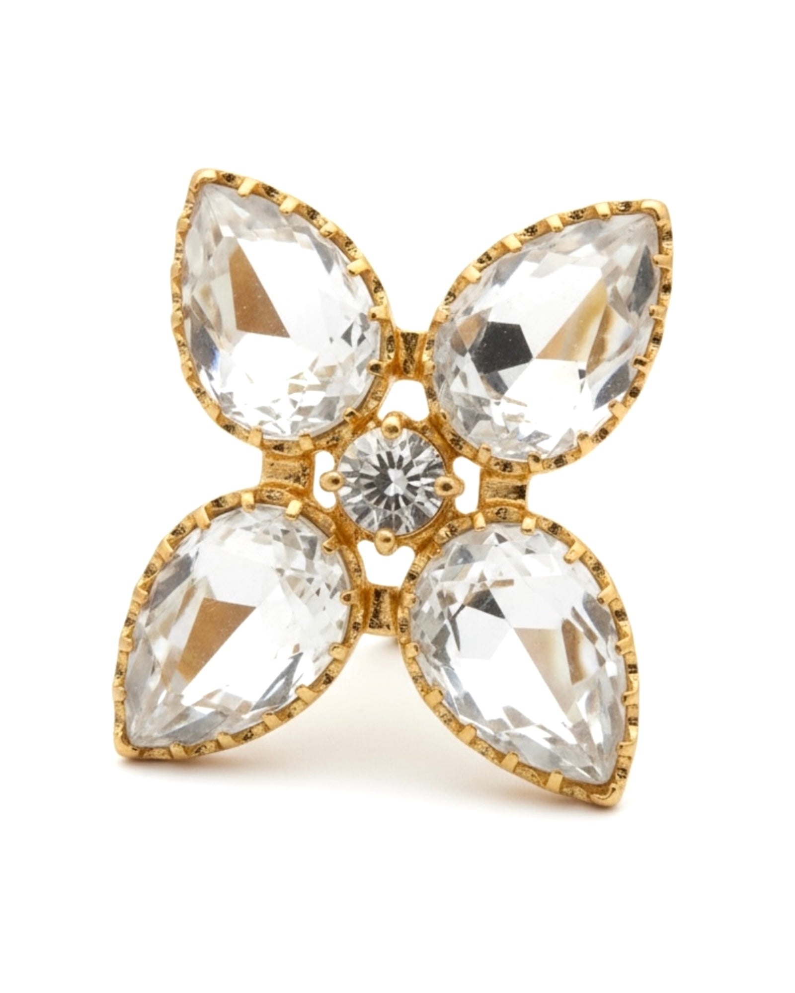 Sparkling Flower Ring in Gold-Plated Silver
