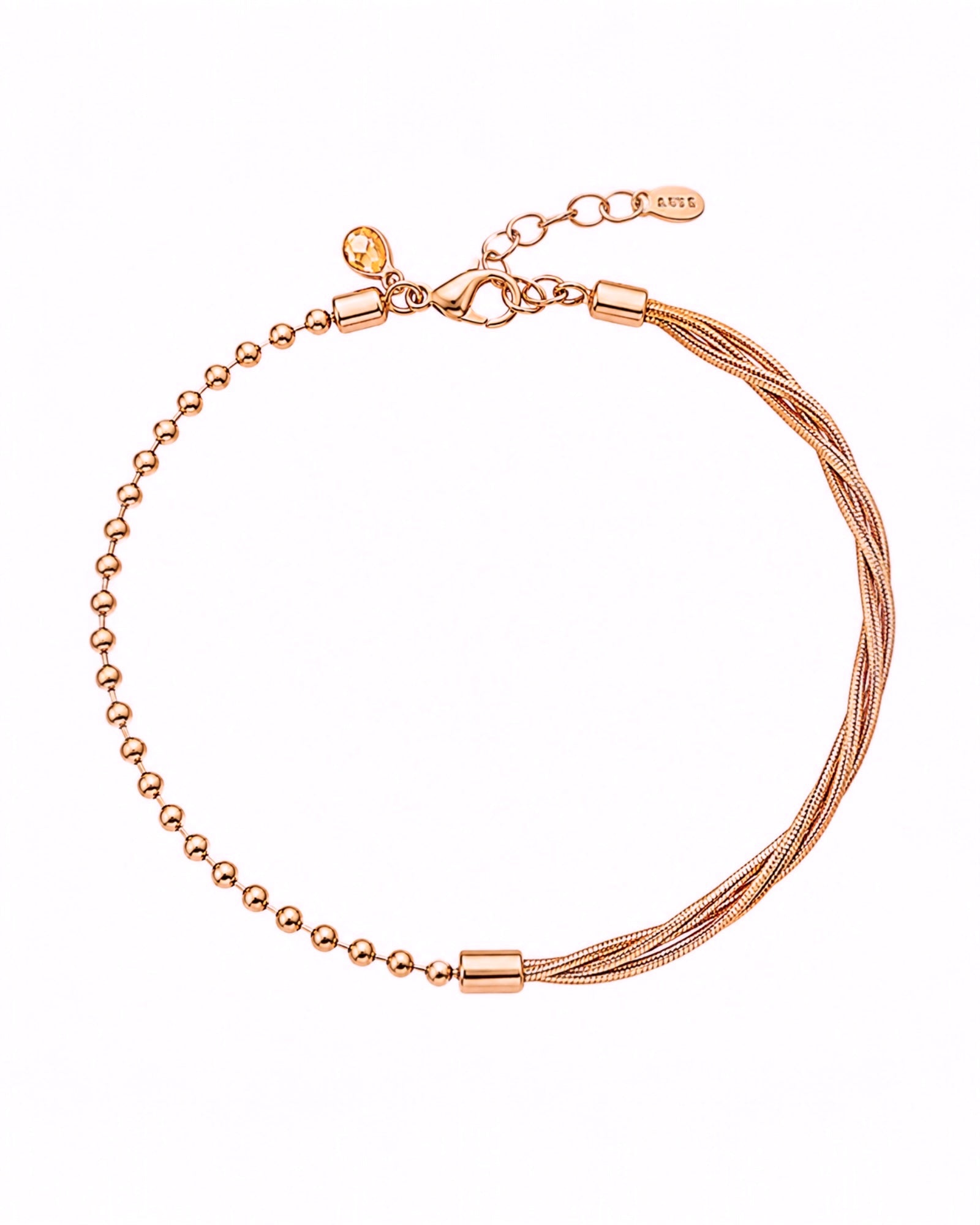 Double-Link Bracelet in Rose Silver