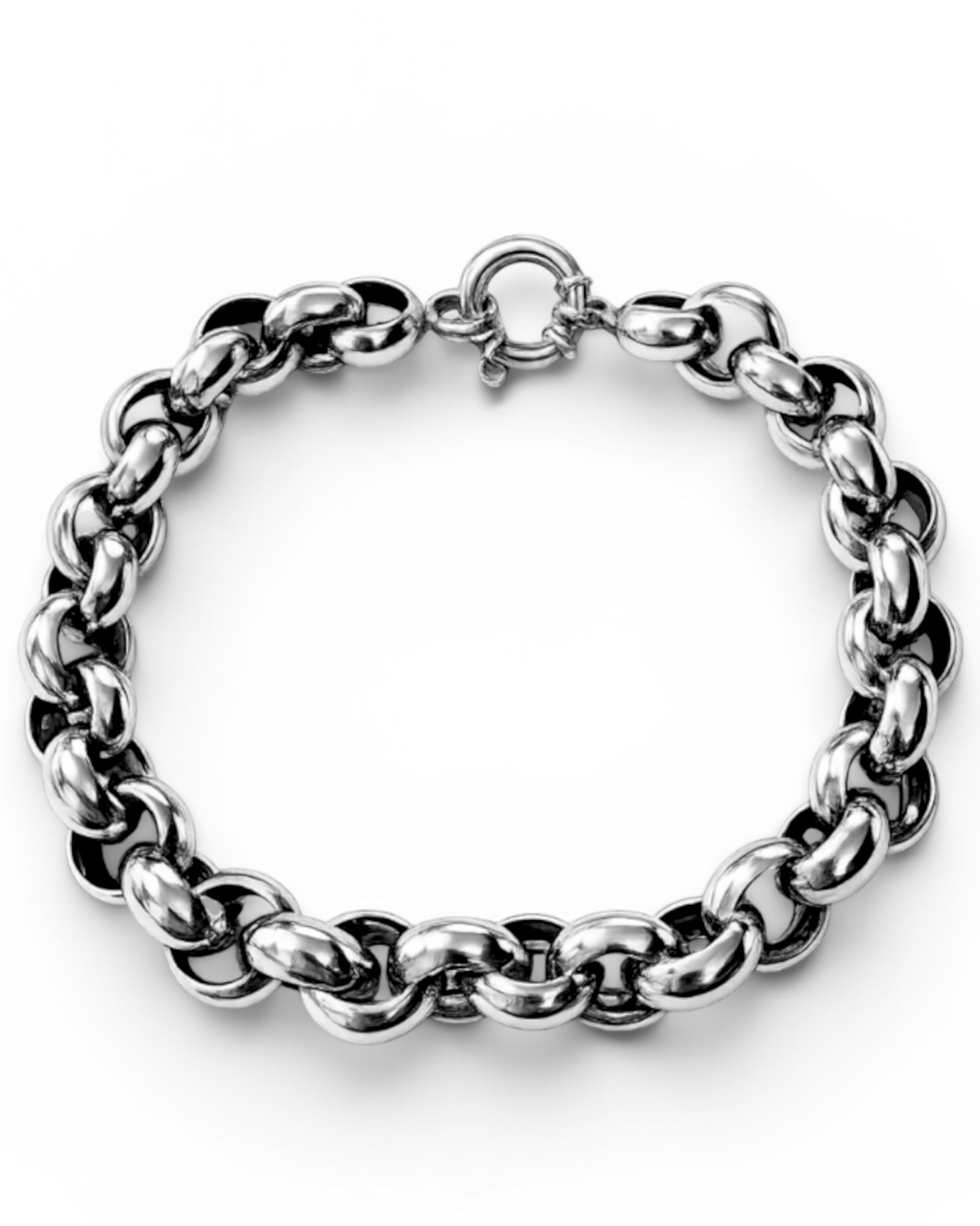 Pulseira Elos Redondos em Prata