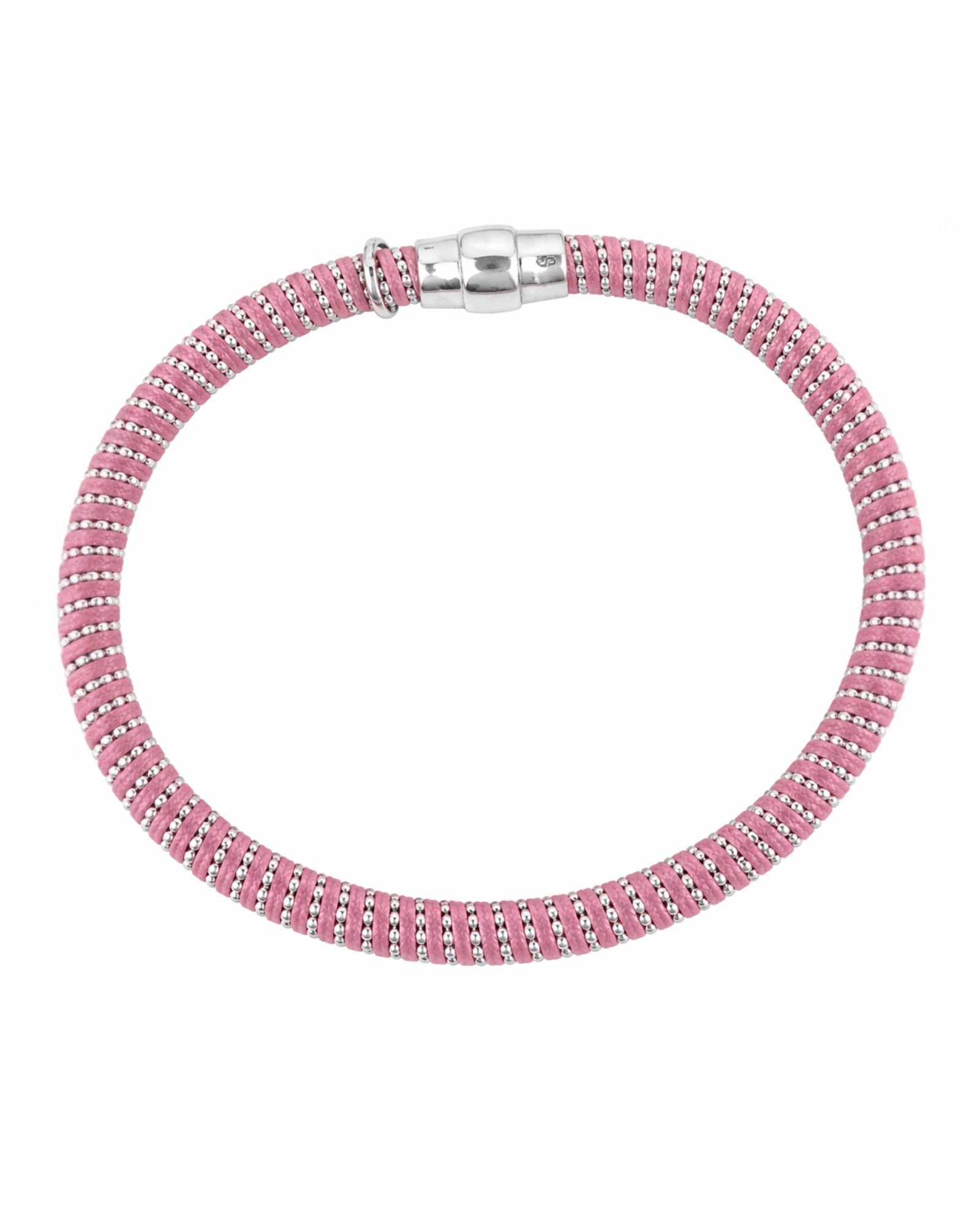 Pulseira Íman com Cor Rosa em Prata