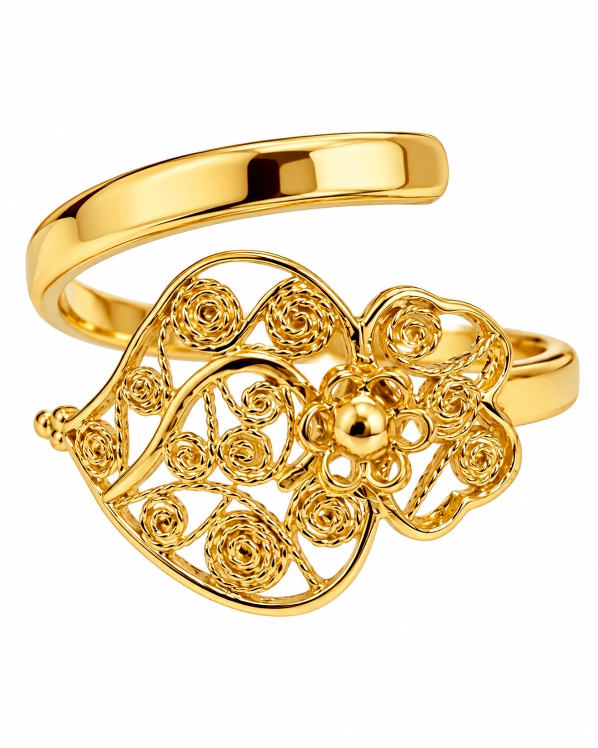 Viana Heart Ring in Gold-Plated Silver
