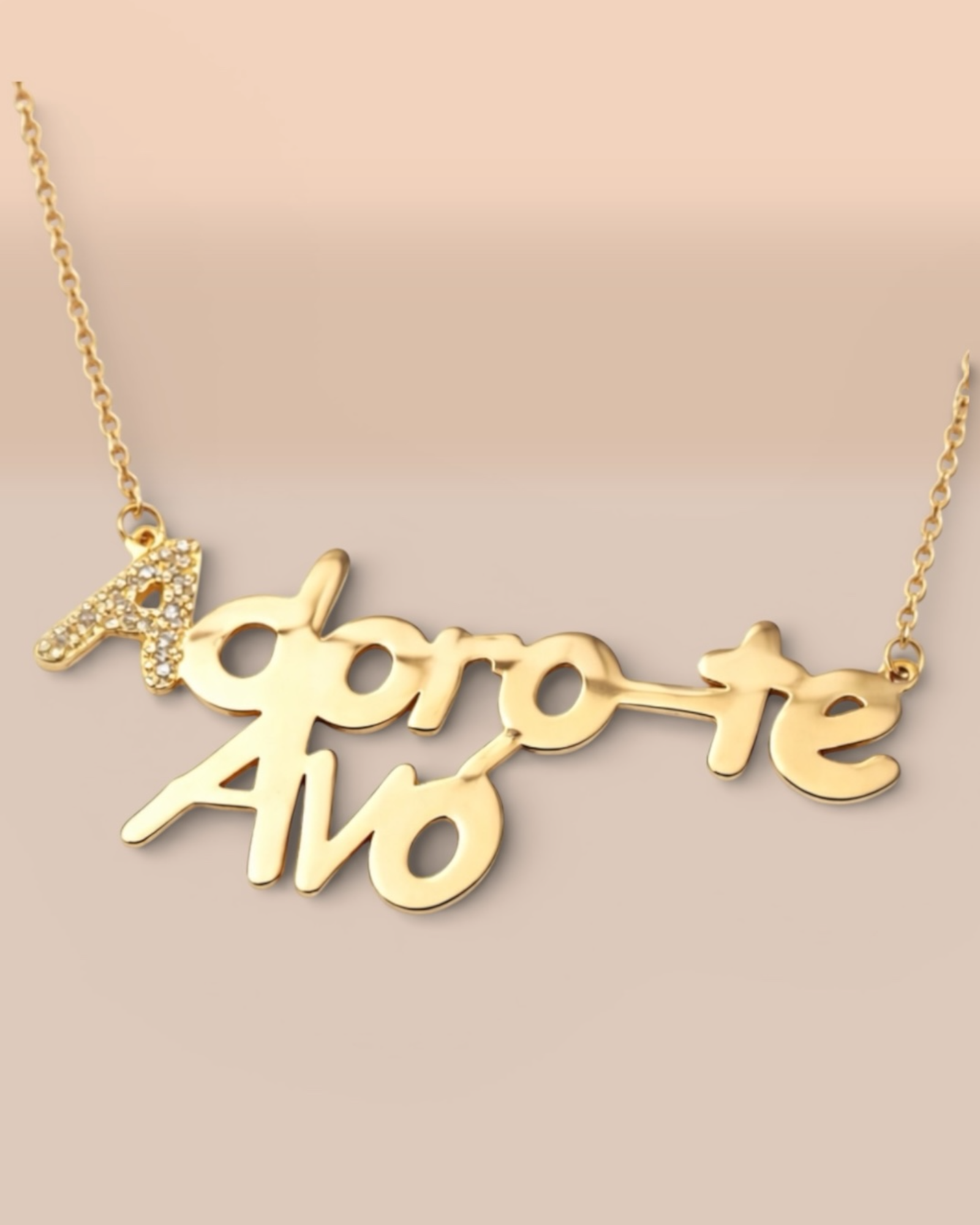 Colar "Adoro-te Avó" em Prata Dourada
