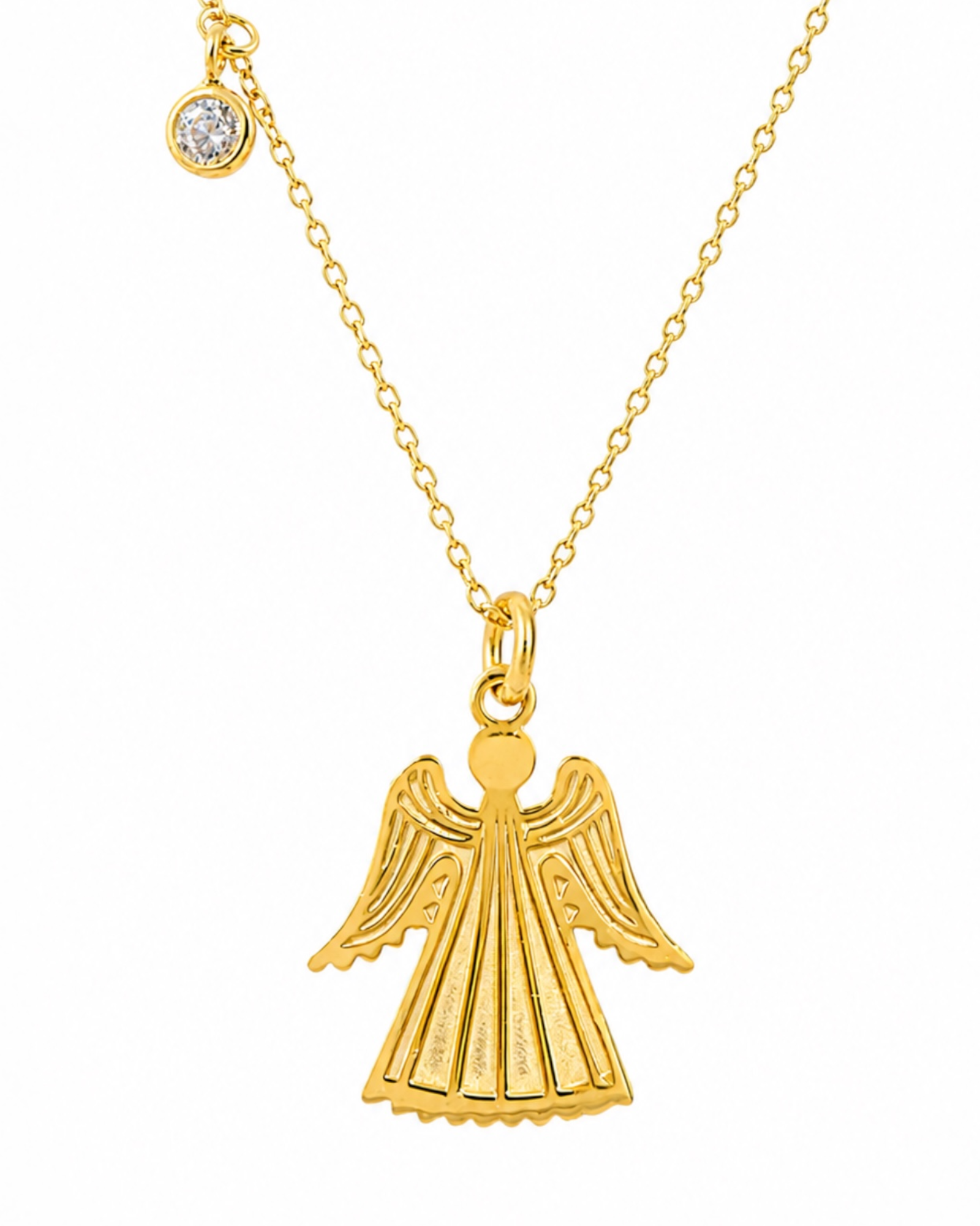 Colar Anjo em Prata Dourada