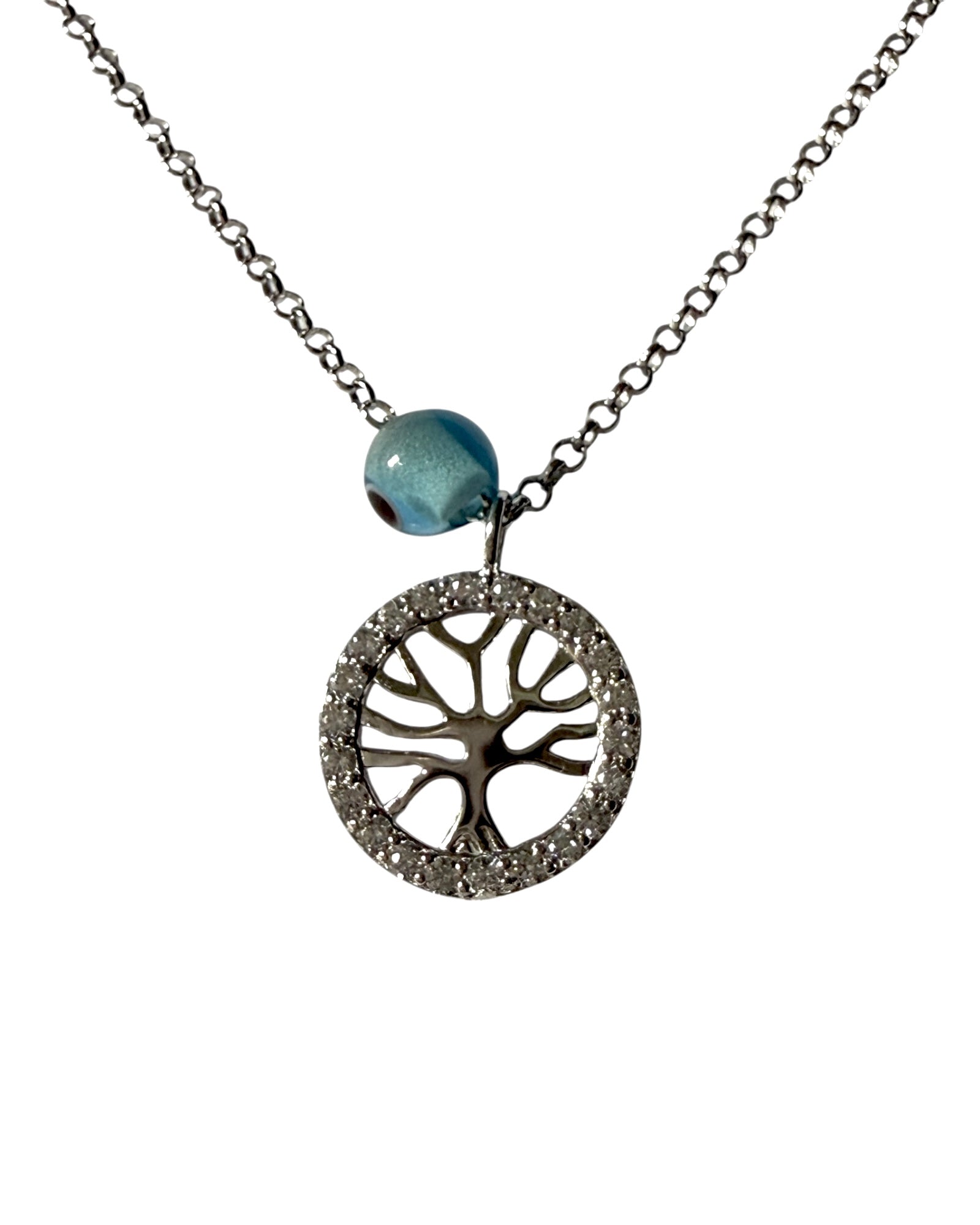 Heart Necklace with Pearl in Silver