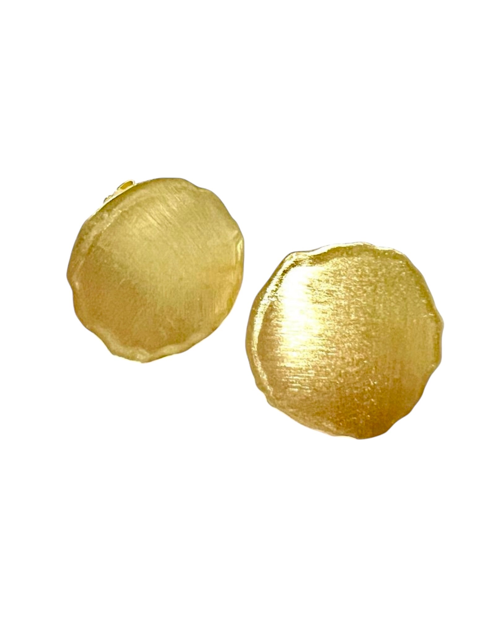 Round Earrings in Gold Plated Silver