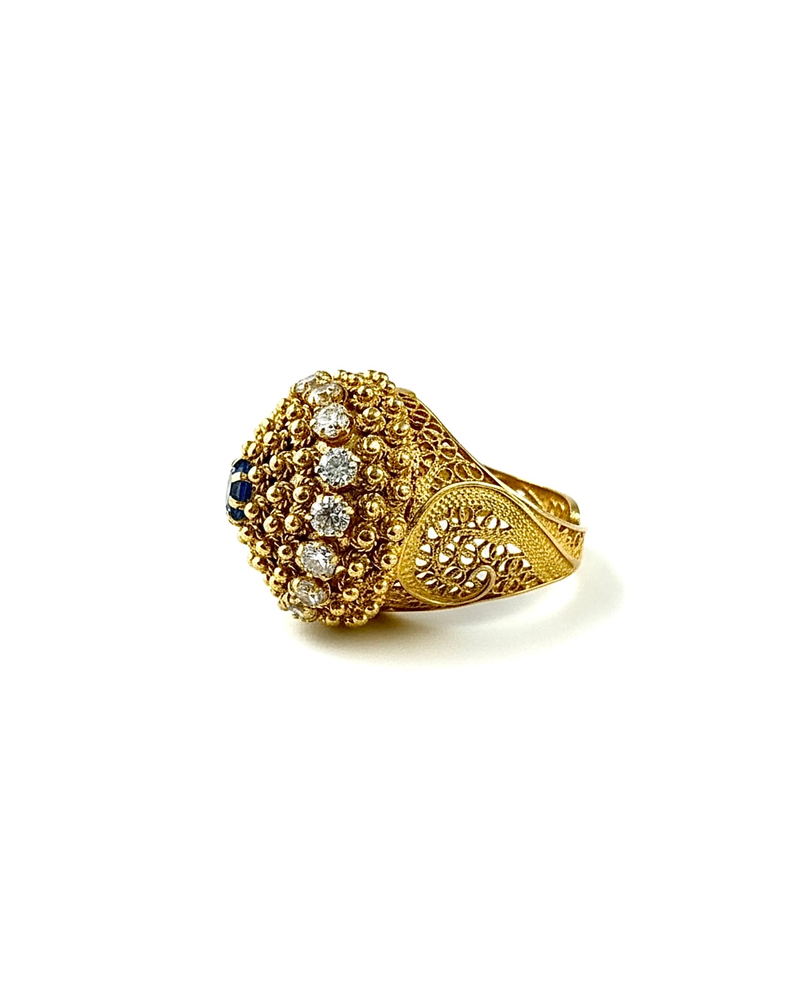 Filigree Ring in Gilded Silver