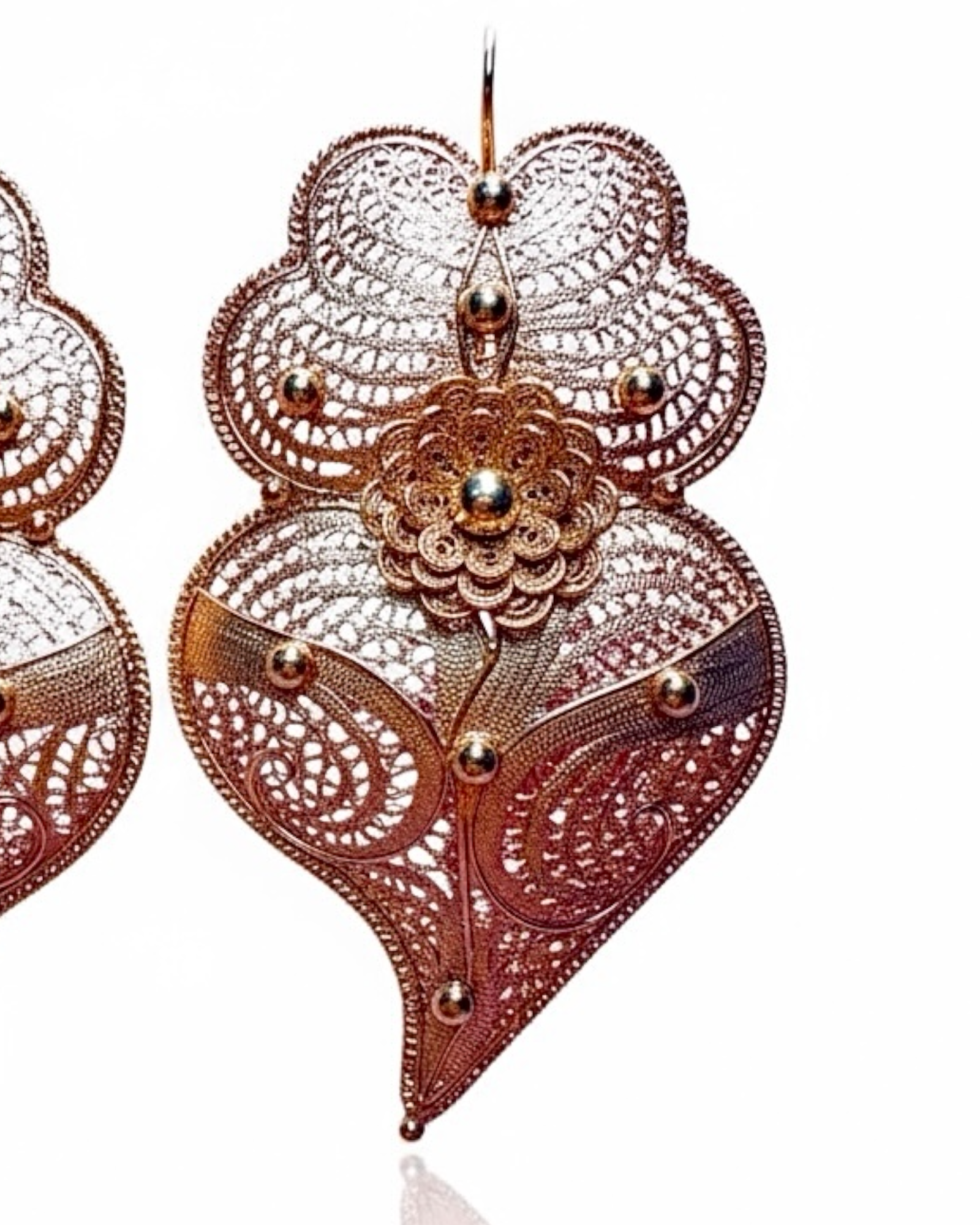 Viana Heart Earrings in Gold Plated Silver