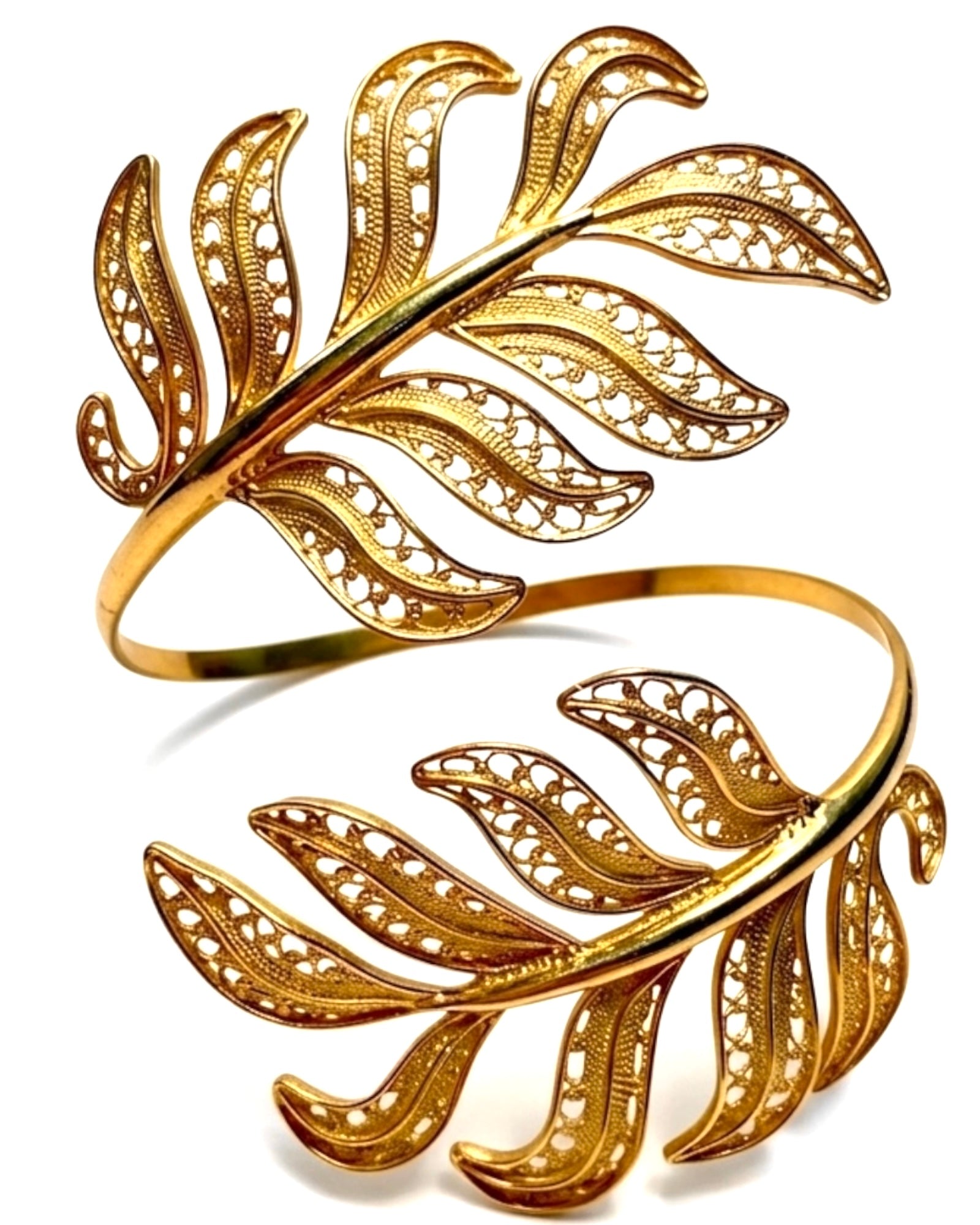 Filigree Leaf Bracelet in Gold-Plated Silver