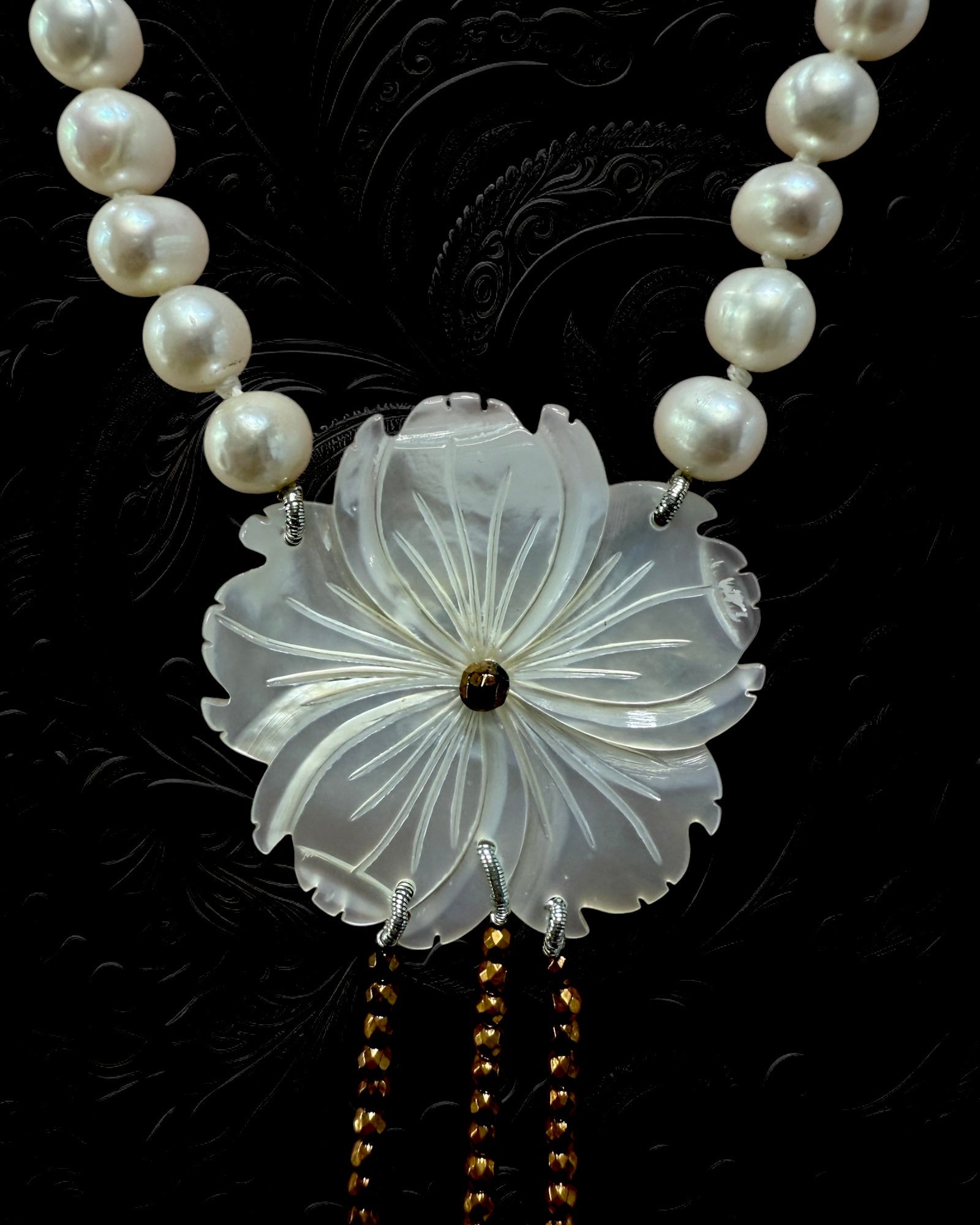 Gold Plated Silver Flower Necklace