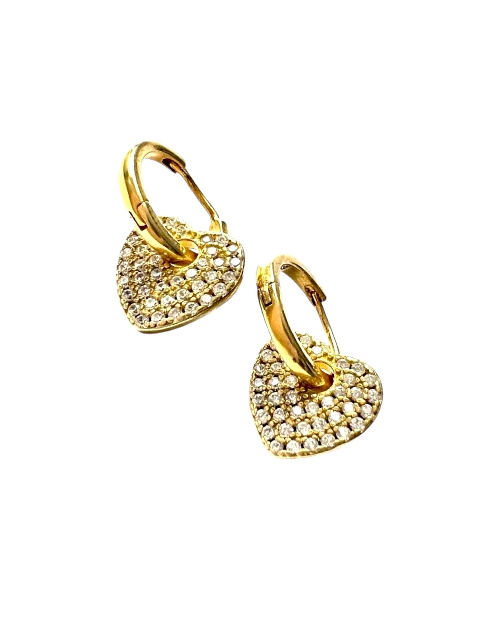Gold Silver Heart Hoops